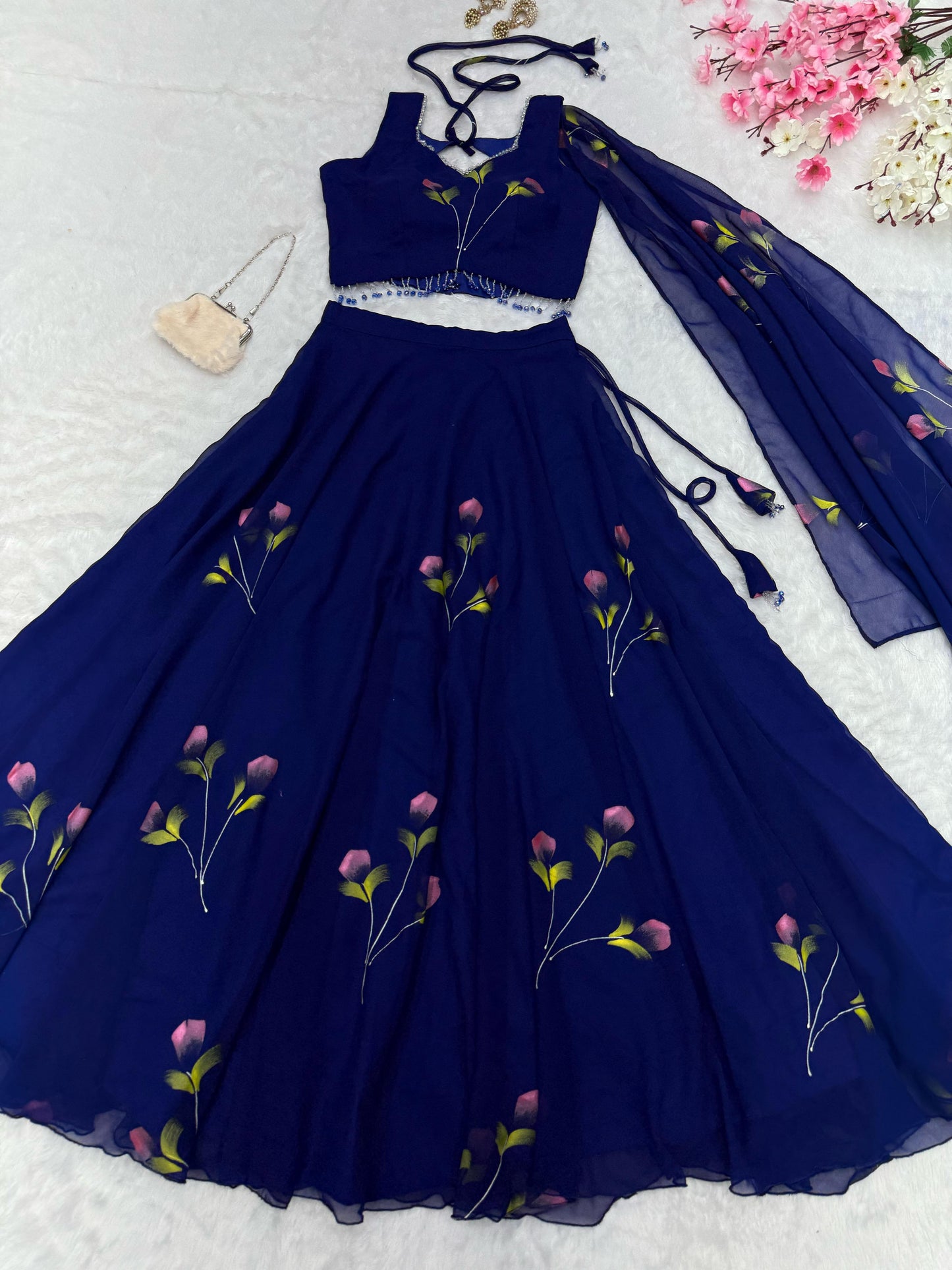 Trendy Hand Painted Designer Crop Top (MAS_SC_289)