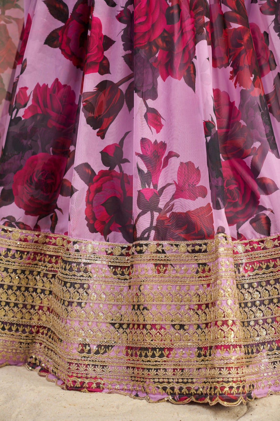 Glorious Floral Printed Embroidery Thread & Sequence Work Lehenga Choli ( MAS_TF_327 )
