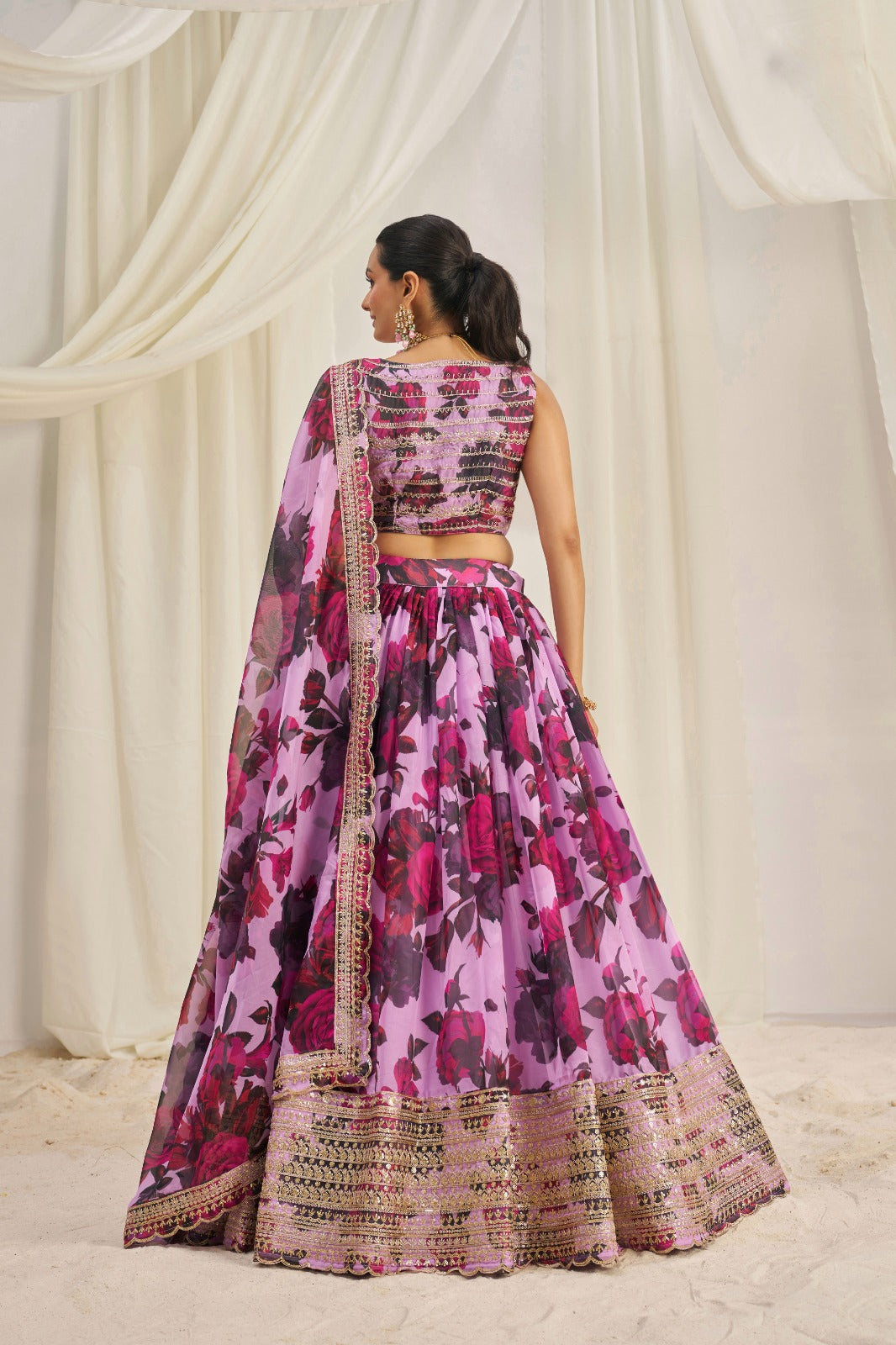 Glorious Floral Printed Embroidery Thread & Sequence Work Lehenga Choli ( MAS_TF_327 )