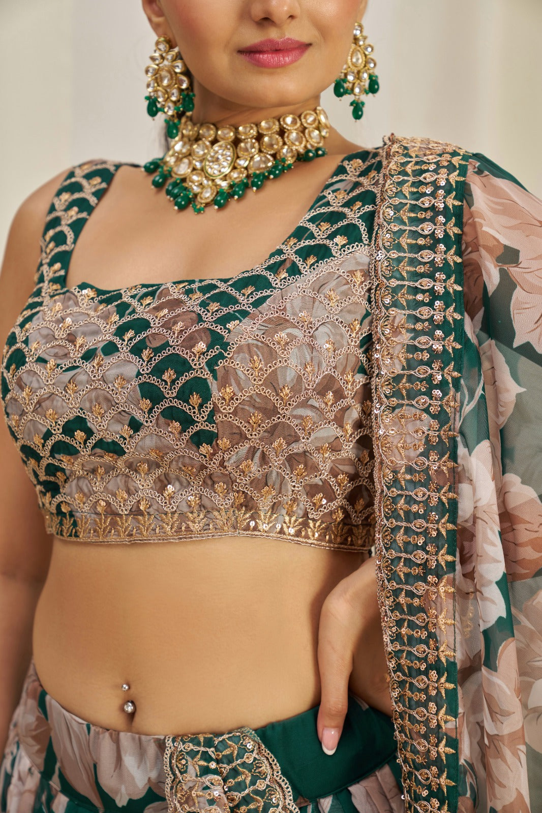 Delightful Floral Printed Embroidery Thread & Sequence Work Lehenga Choli ( MAS_TF_331 )