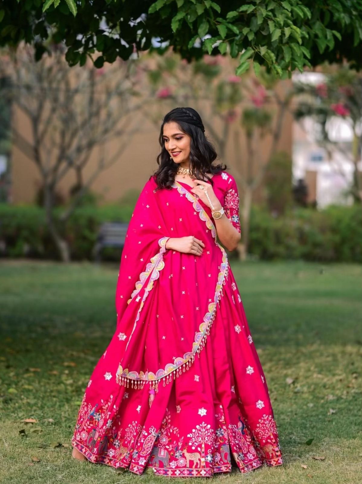 Exclusive Embroidery Thread & Sequence Work Pink Festive Lehenga Choli ( MAS_TP_237 )