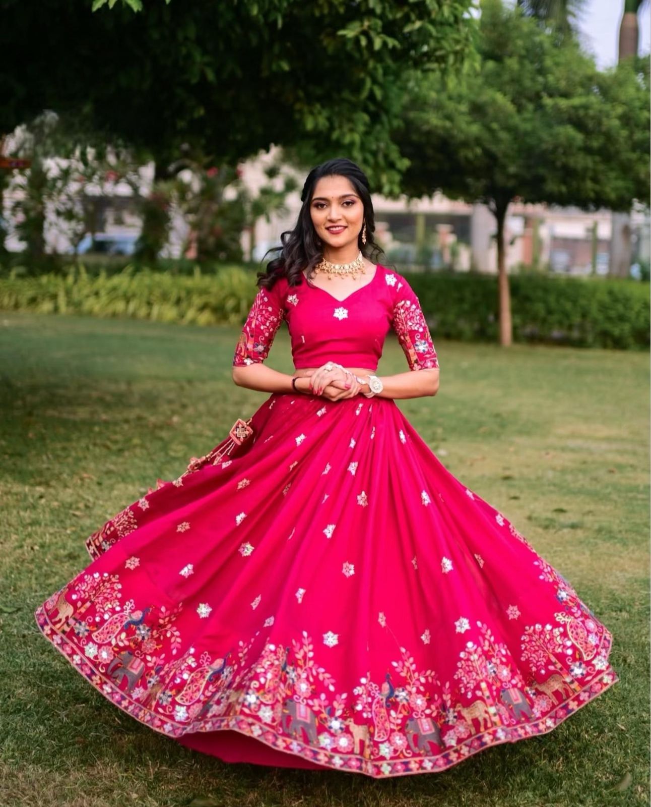 Exclusive Embroidery Thread & Sequence Work Pink Festive Lehenga Choli ( MAS_TP_237 )