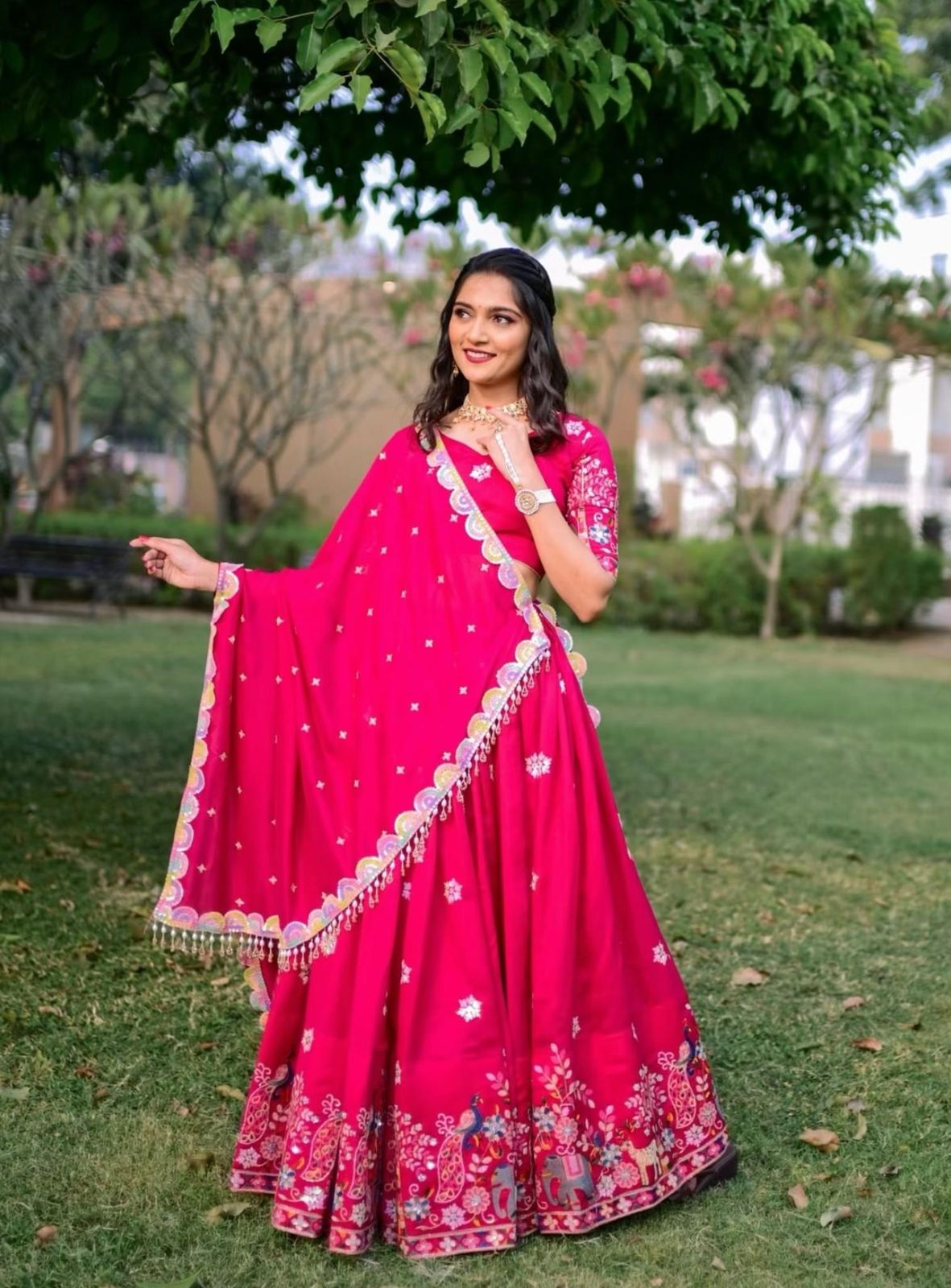 Exclusive Embroidery Thread & Sequence Work Pink Festive Lehenga Choli ( MAS_TP_237 )