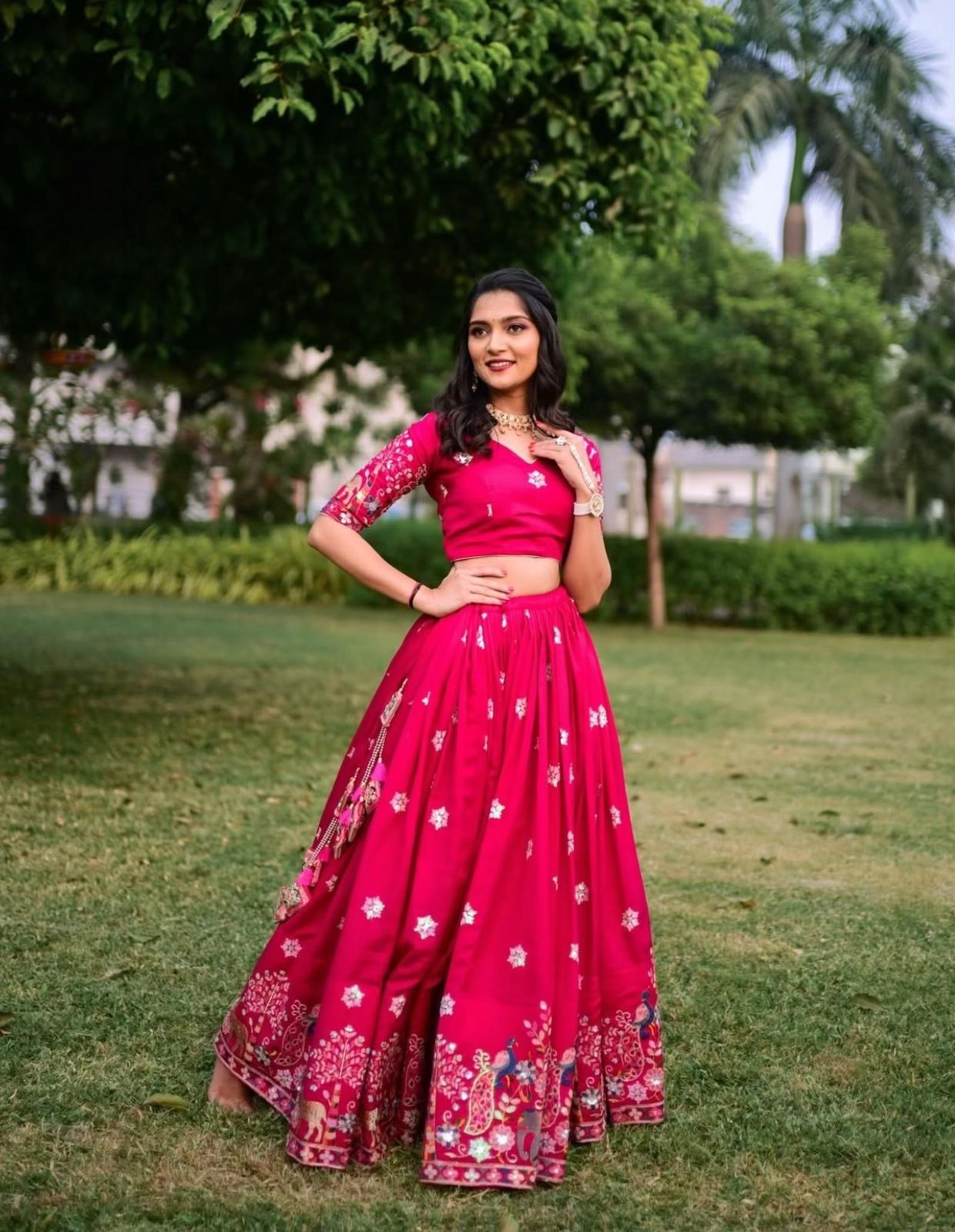 Exclusive Embroidery Thread & Sequence Work Pink Festive Lehenga Choli ( MAS_TP_237 )