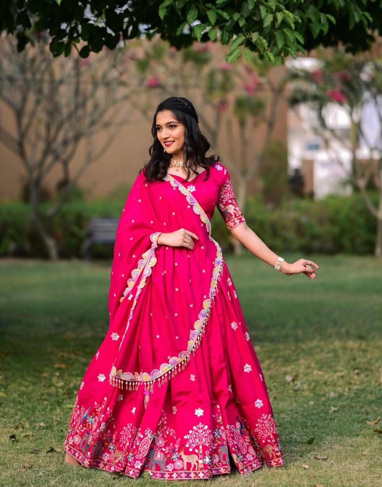 Exclusive Embroidery Thread & Sequence Work Pink Festive Lehenga Choli ( MAS_TP_237 )