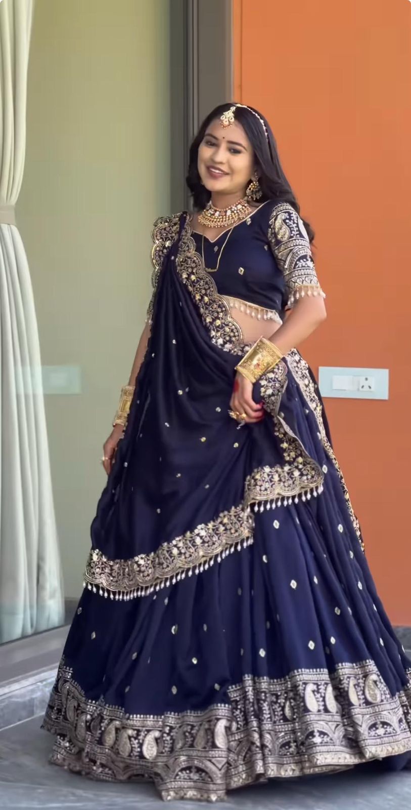 Astonishing Blue Heavy Embroidery Thread Work Festive Lehenga Choli ( MAS_TP_240 )