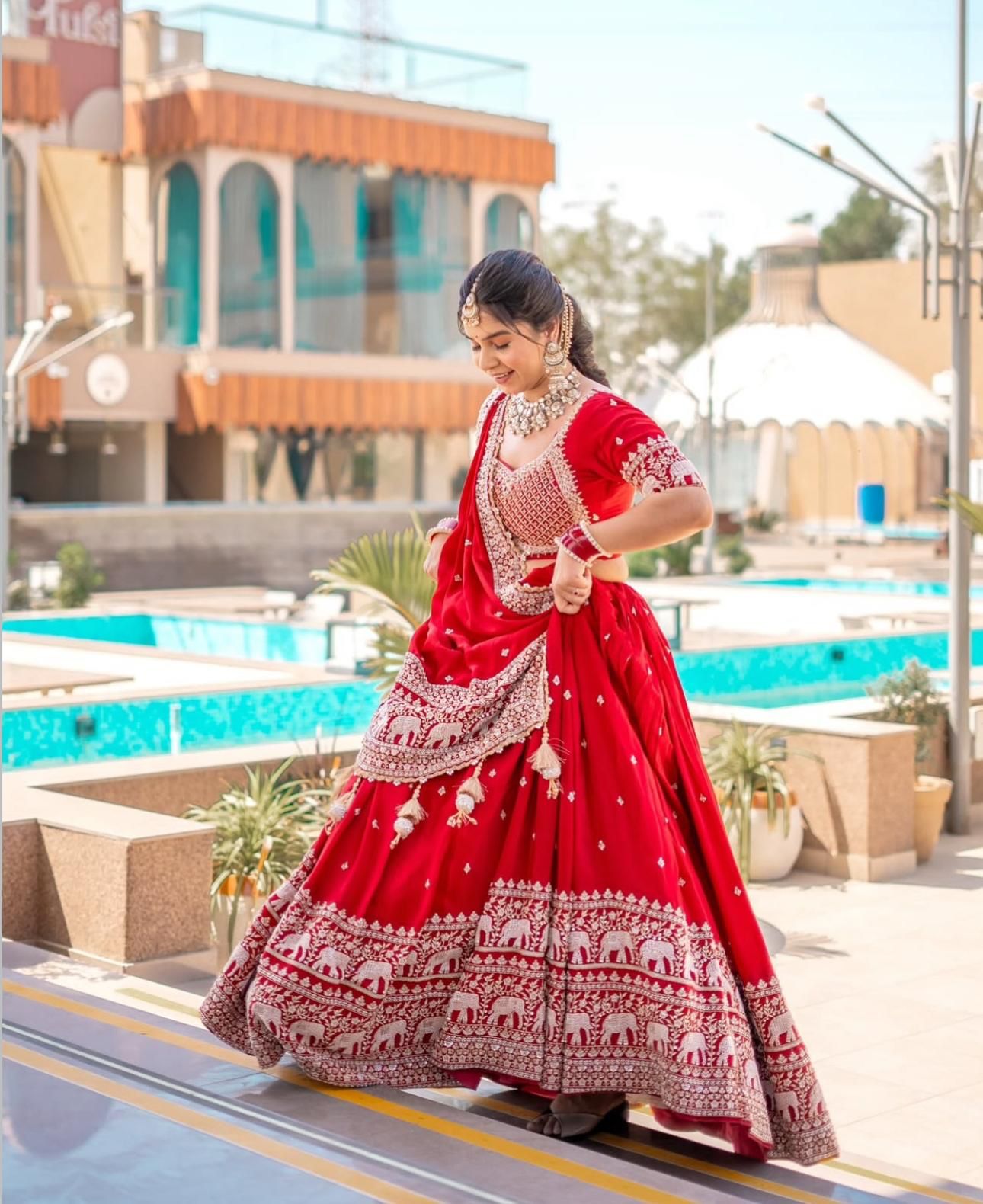 Mesmerizing Heavy Embroidery Thread & Sequence Work Red Trendy Lehenga Choli ( MAS_TP_244 )