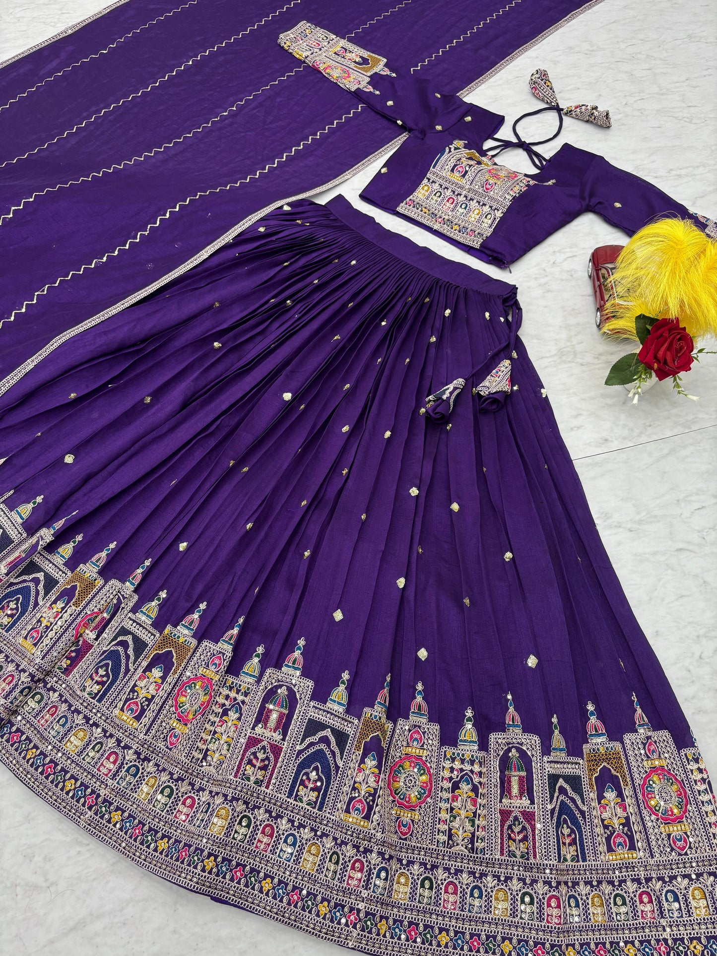 Exclusive Embroidery Coading Sequences & Thread Work Purple Color Festive Lehenga Choli ( MAS_TP_245_Purple )