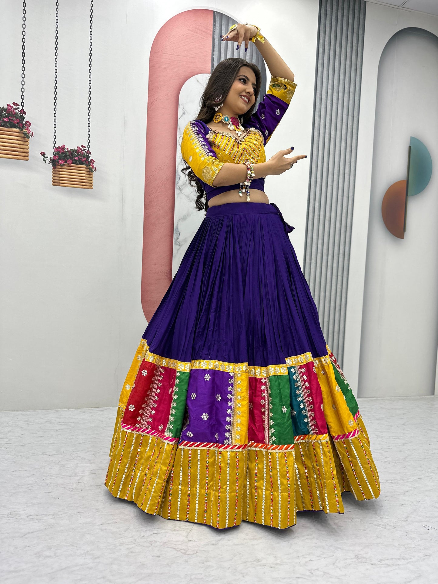 Pretty Purple Navratri Special Pure Cotton Lehenga Choli ( MAS_TP_254_Purple )