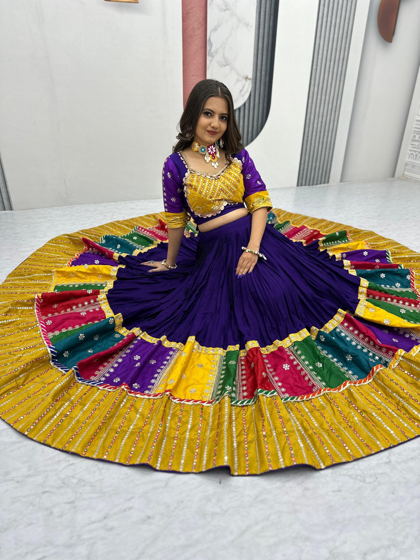 Pretty Purple Navratri Special Pure Cotton Lehenga Choli ( MAS_TP_254_Purple )