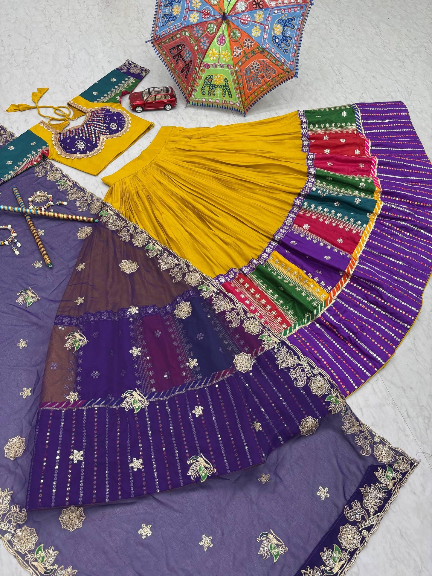Admiring Navratri Special Pure Cotton Lehenga Choli ( MAS_TP_254_Yellow )