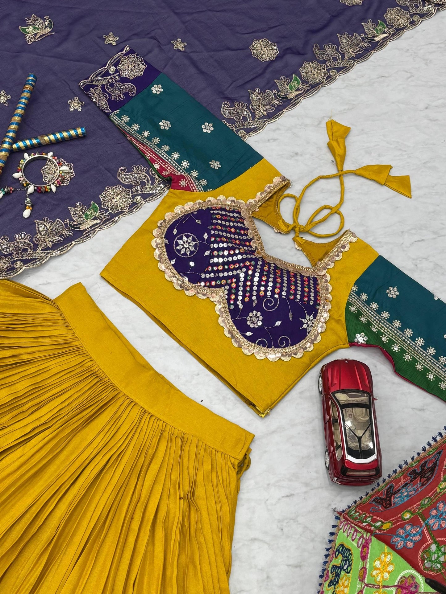 Admiring Navratri Special Pure Cotton Lehenga Choli ( MAS_TP_254_Yellow )