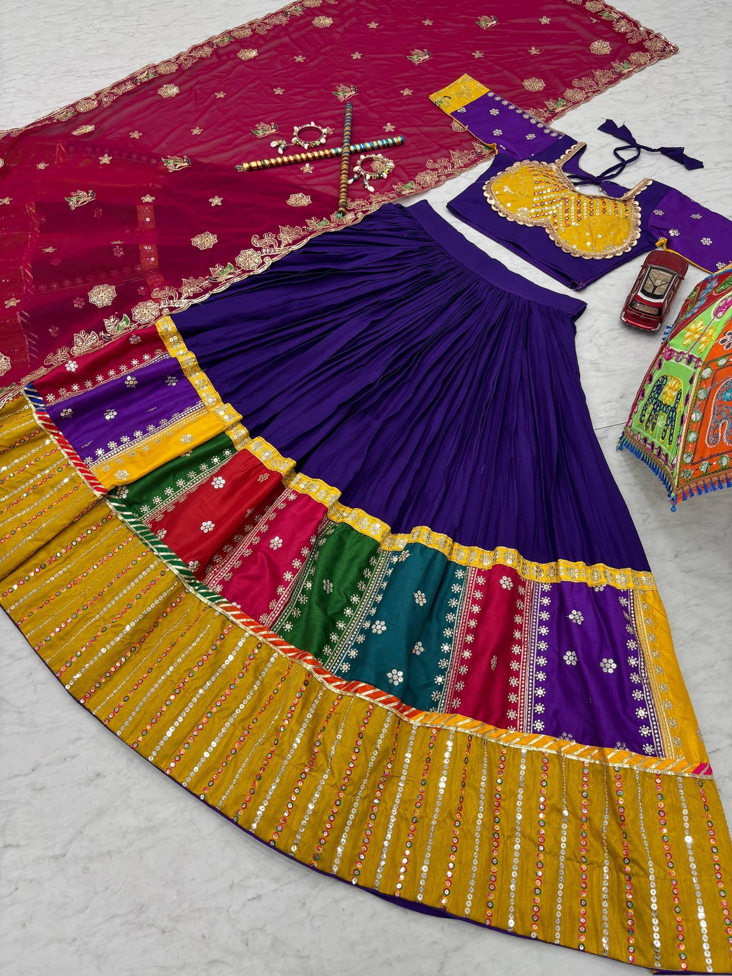 Pretty Purple Navratri Special Pure Cotton Lehenga Choli ( MAS_TP_254_Purple )
