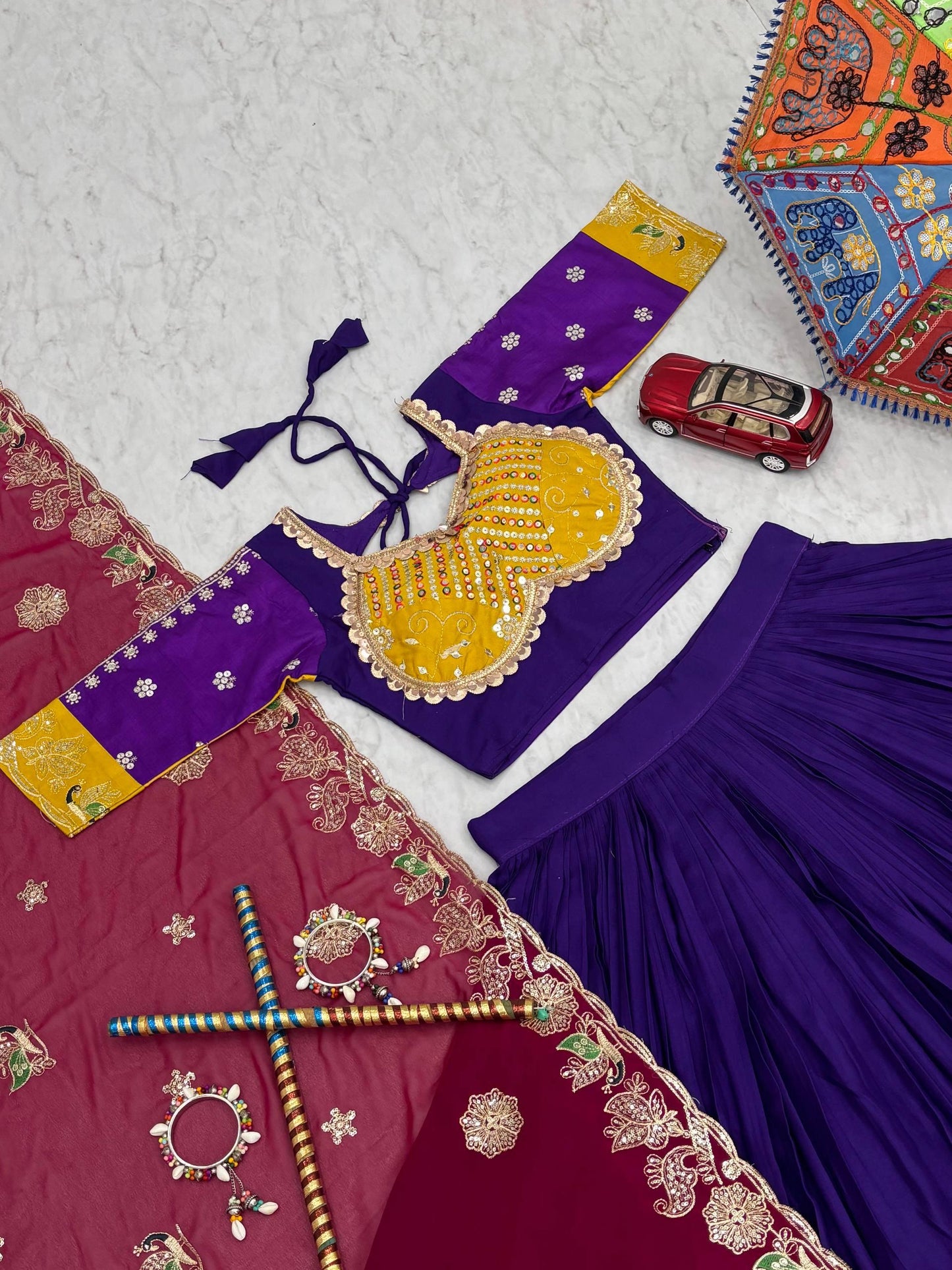Pretty Purple Navratri Special Pure Cotton Lehenga Choli ( MAS_TP_254_Purple )