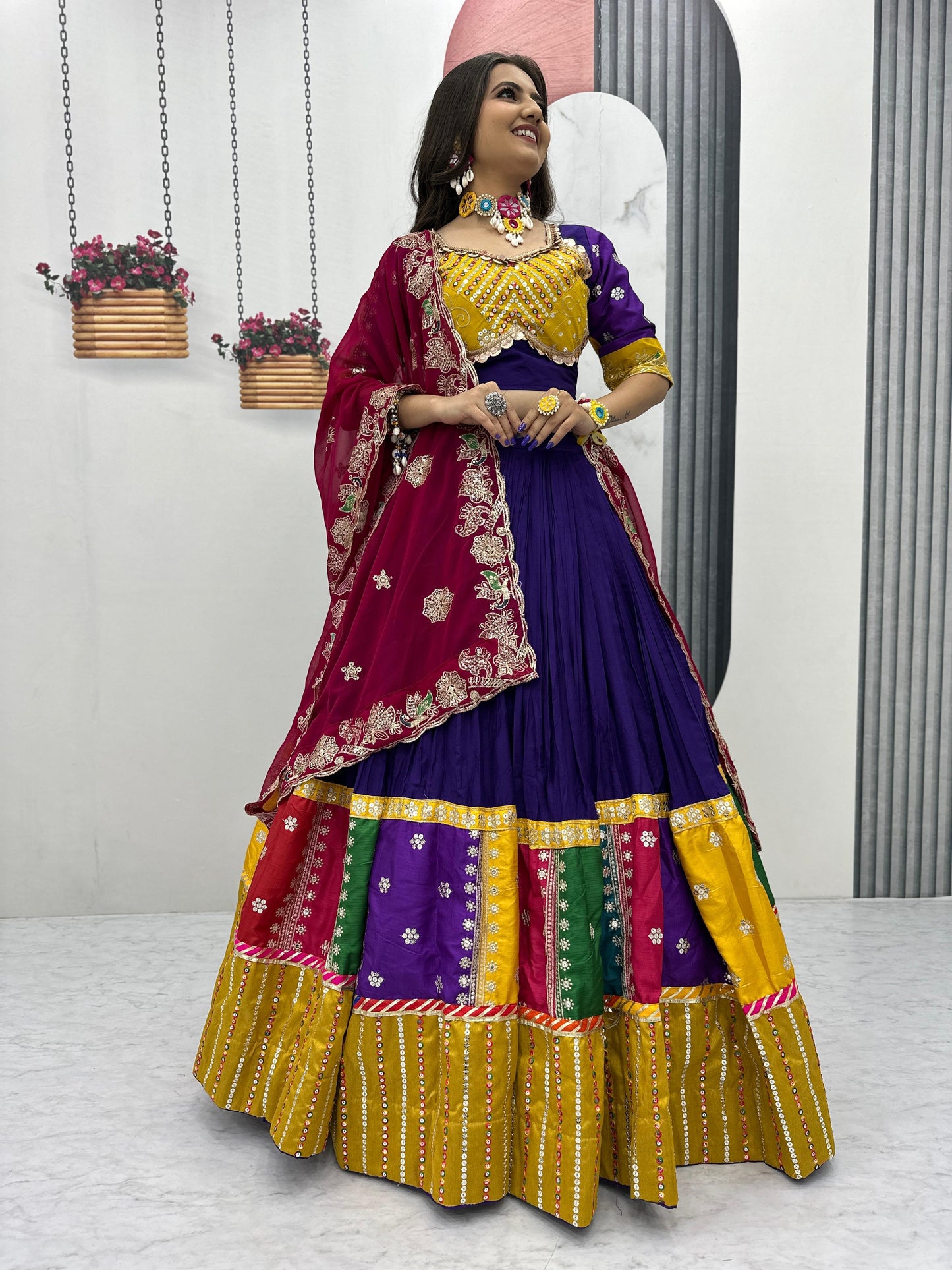Pretty Purple Navratri Special Pure Cotton Lehenga Choli ( MAS_TP_254_Purple )
