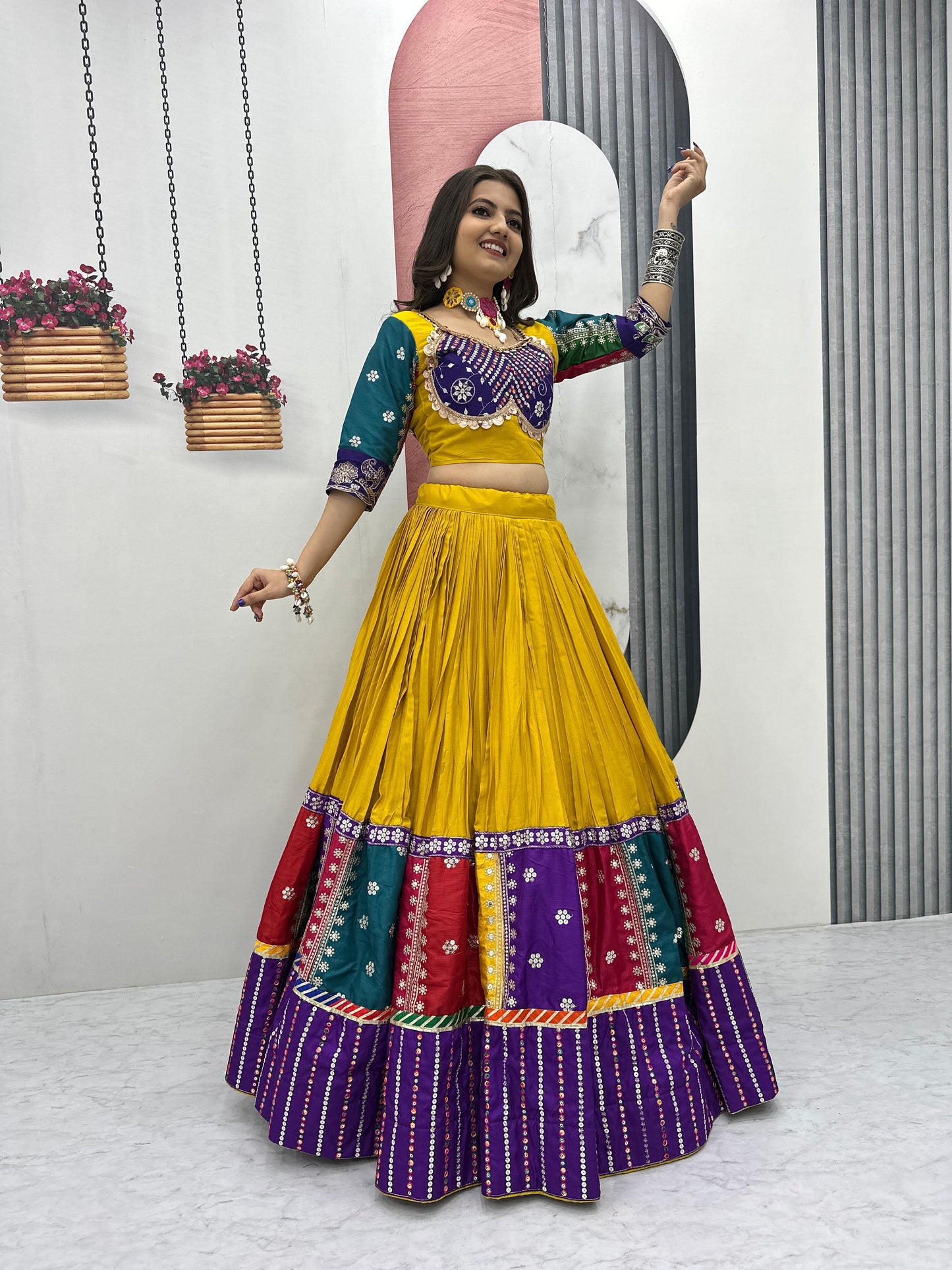 Admiring Navratri Special Pure Cotton Lehenga Choli ( MAS_TP_254_Yellow )
