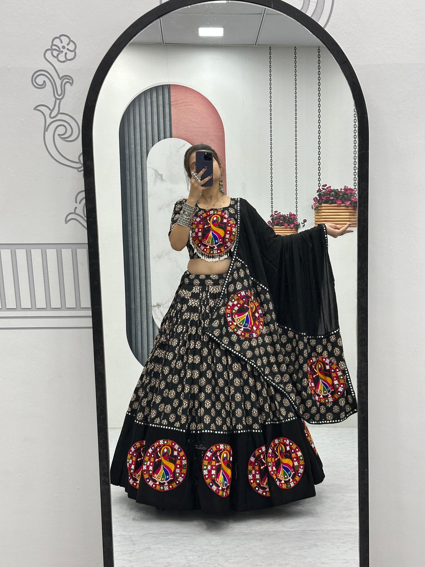 Classic Black Navratri Special Pure Cotton Lehenga Choli ( MAS_TP_256_Black )