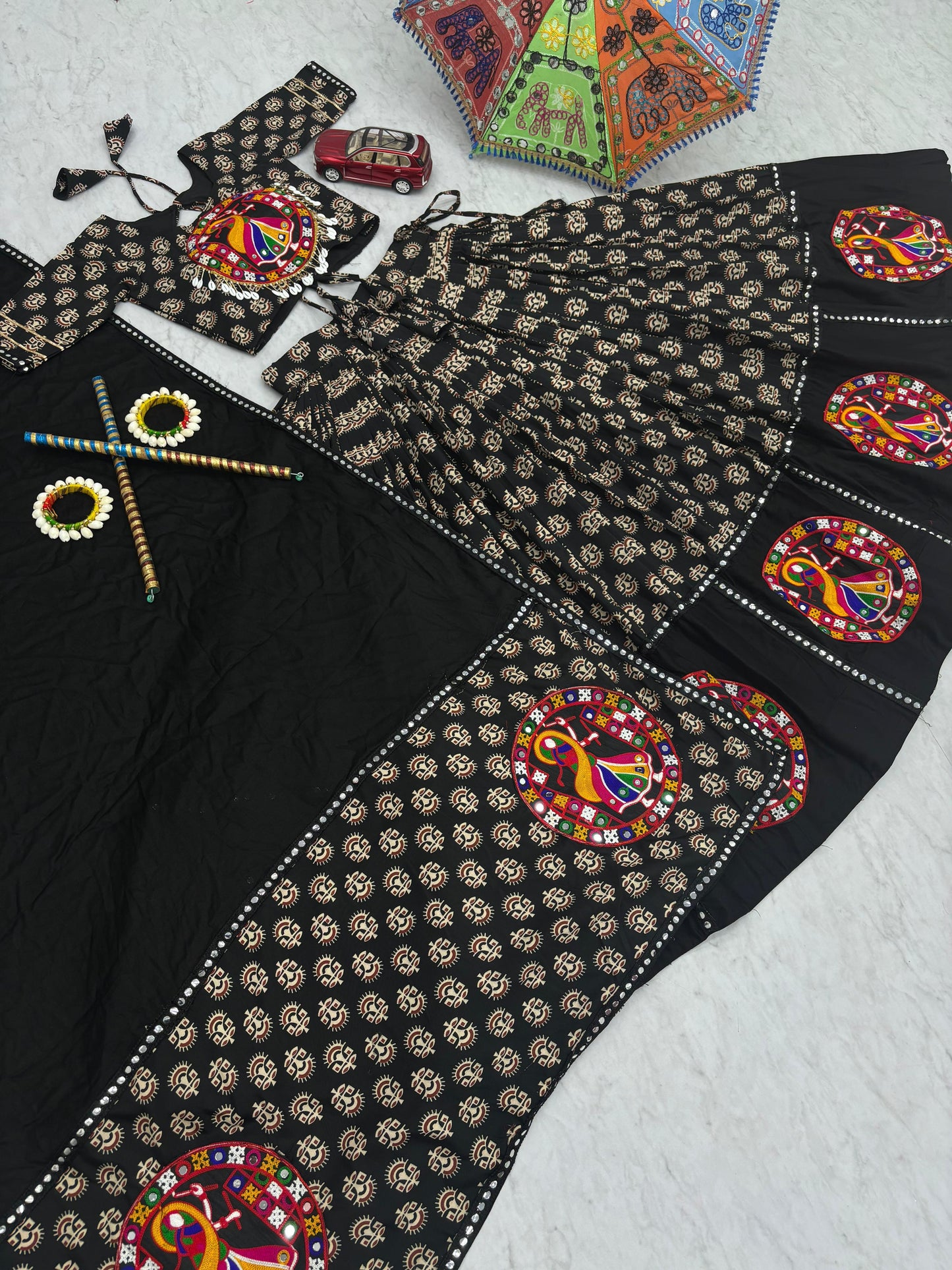 Classic Black Navratri Special Pure Cotton Lehenga Choli ( MAS_TP_256_Black )