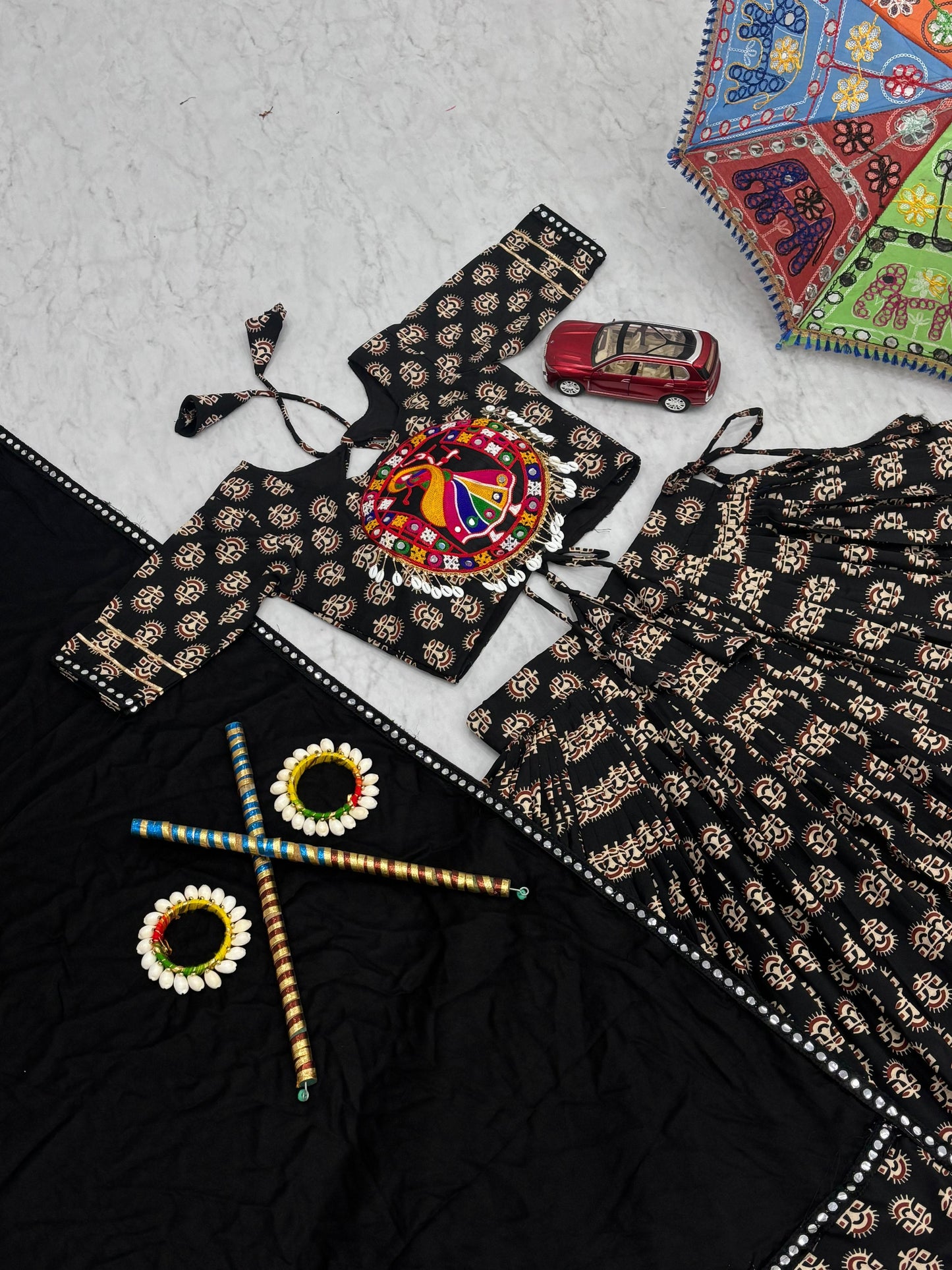 Classic Black Navratri Special Pure Cotton Lehenga Choli ( MAS_TP_256_Black )