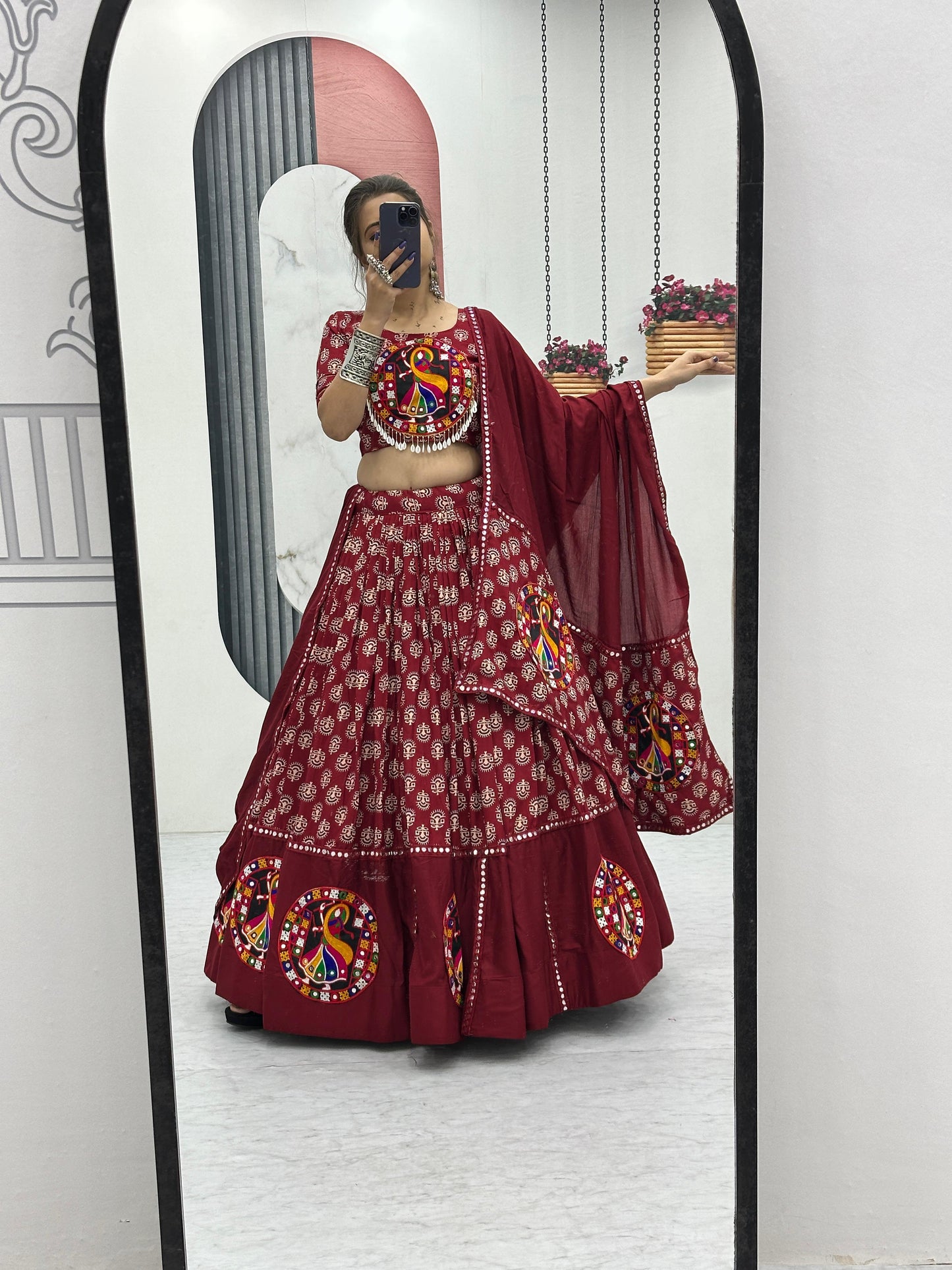Elegant Navratri Special Pure Cotton Lehenga Choli ( MAS_TP_256_Marroon )