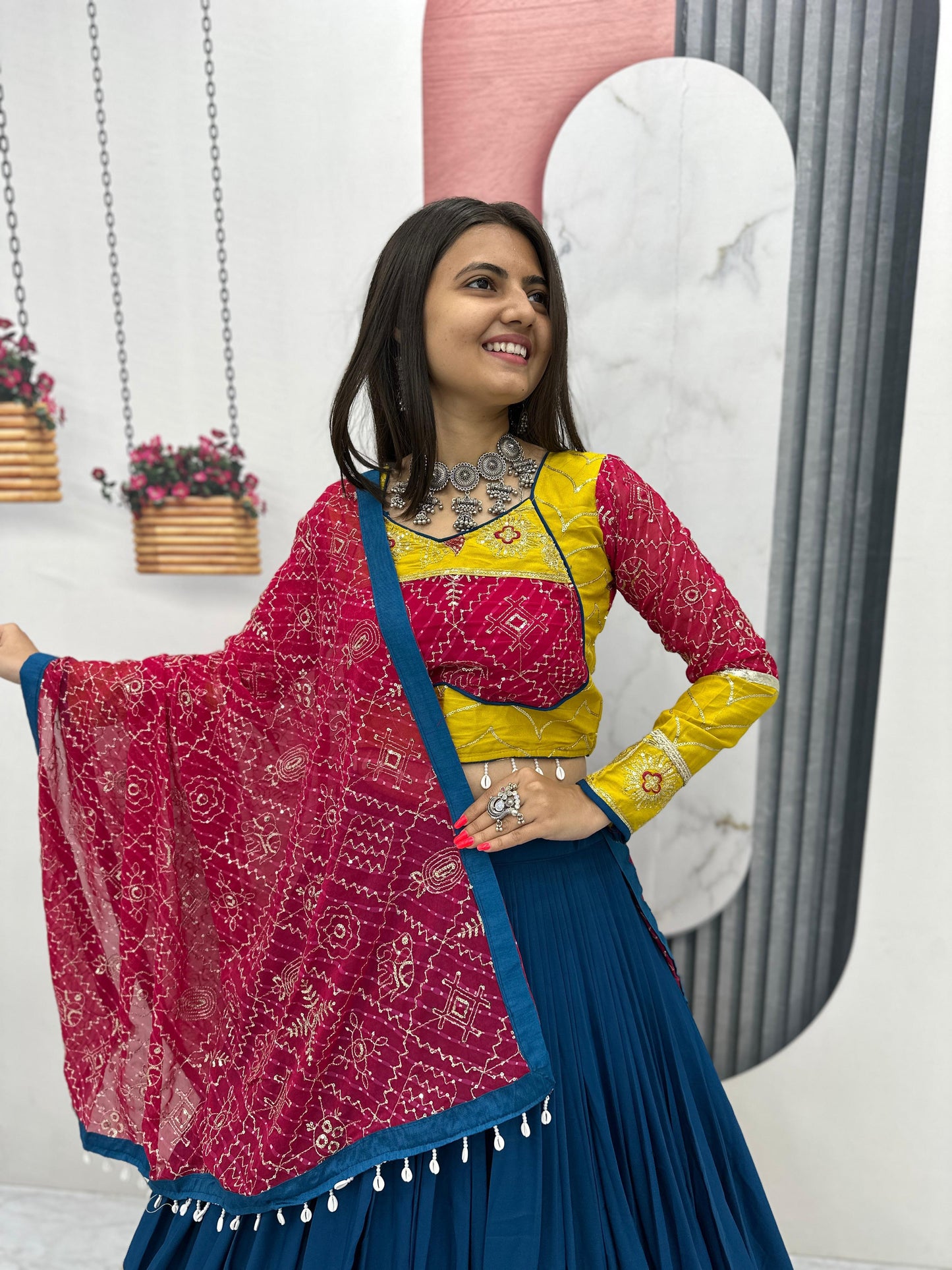 Exclusive Navratri Special Pure Cotton Lehenga Choli ( MAS_TP_264_Rama )