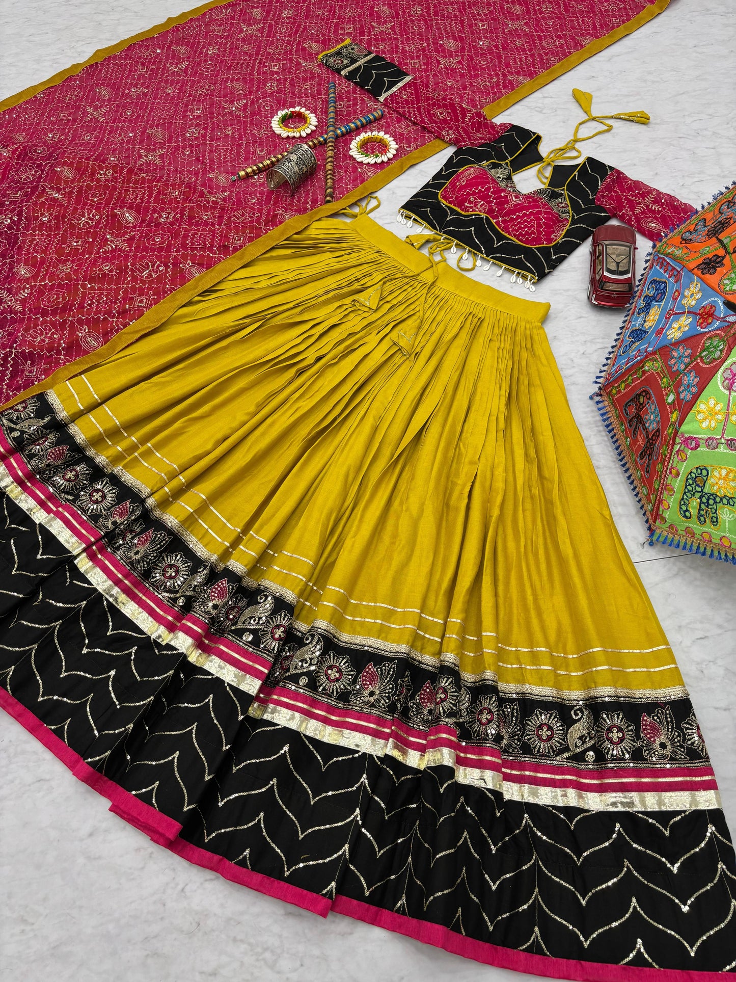 Navratri Special Trendy Pure Cotton Lehenga Choli ( MAS_TP_264_Yellow )