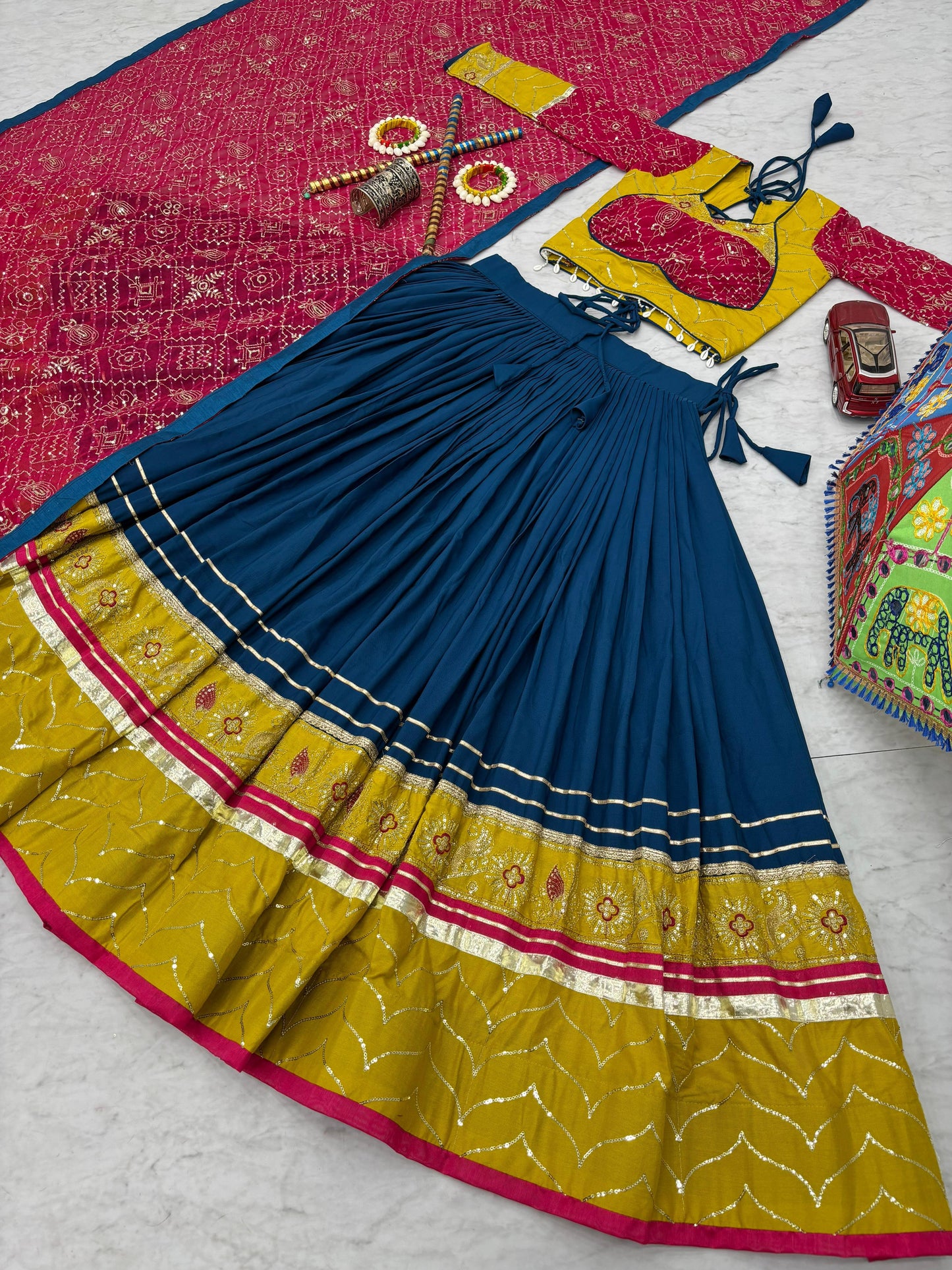 Exclusive Navratri Special Pure Cotton Lehenga Choli ( MAS_TP_264_Rama )