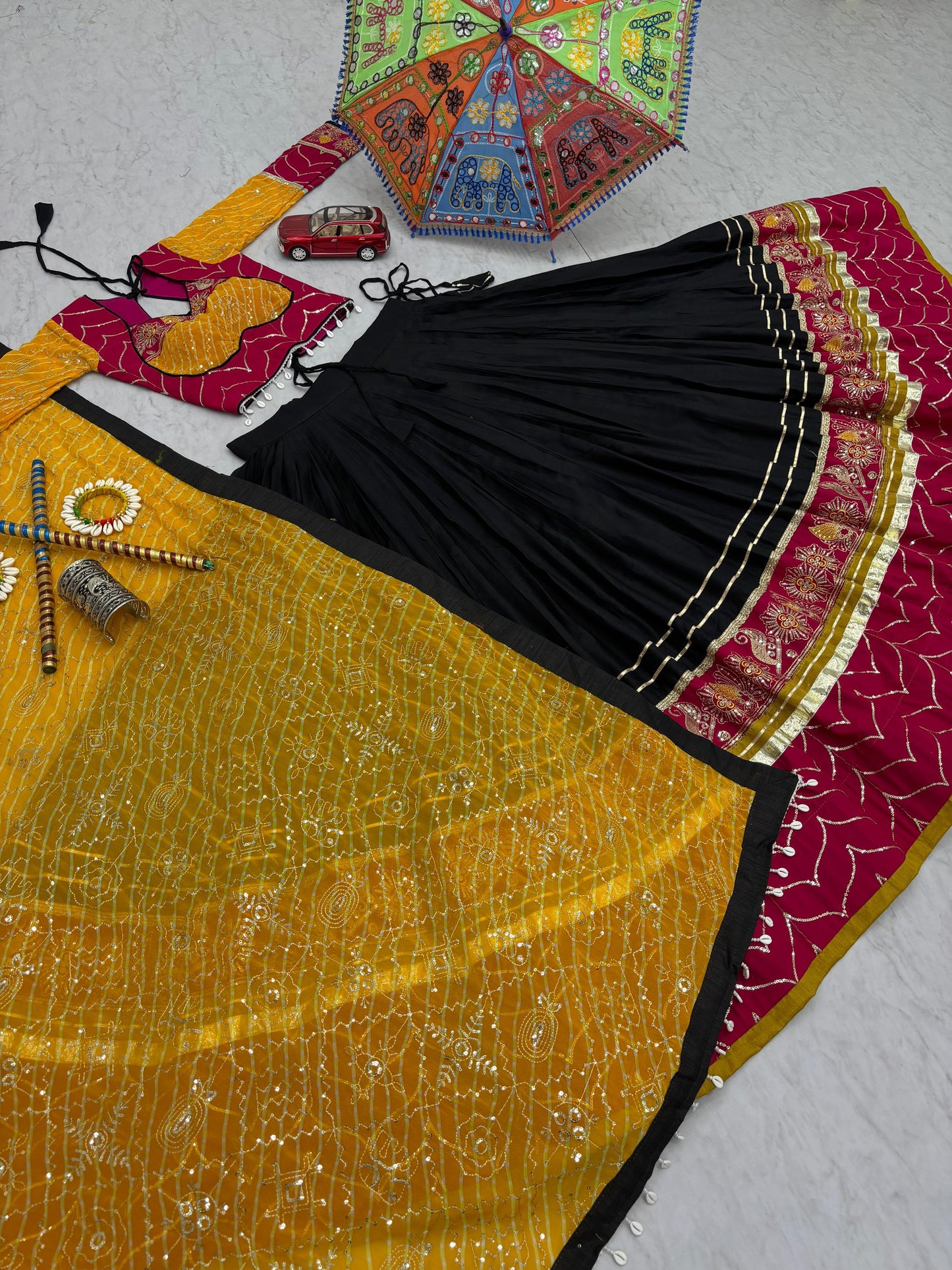 Designer Navratri Special Pure Cotton Lehenga Choli ( MAS_TP_264_Black )