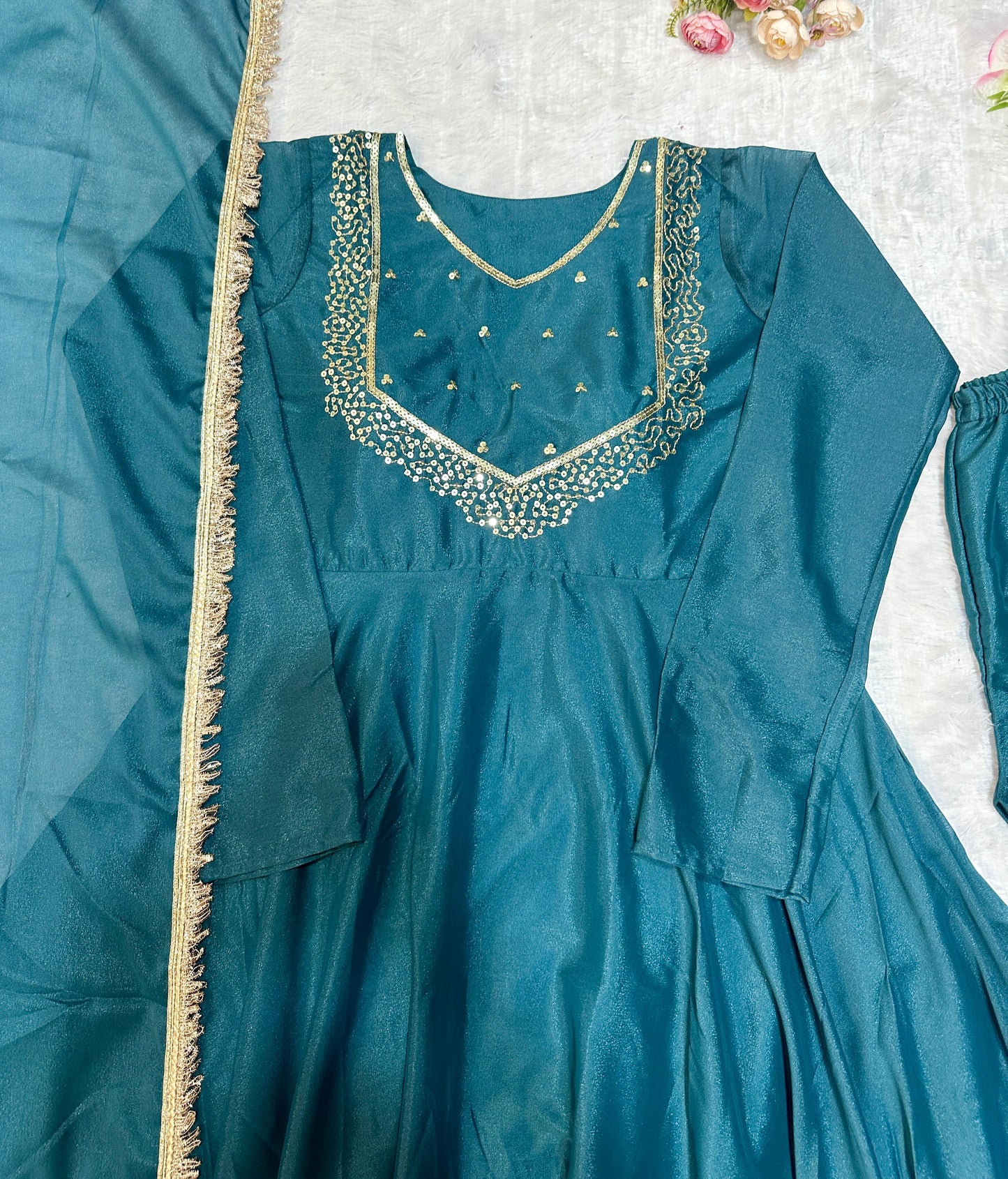 Exclusive Party Wear Anarkali Suit With Embroidery Work (MAS_VLM_238_Rama)