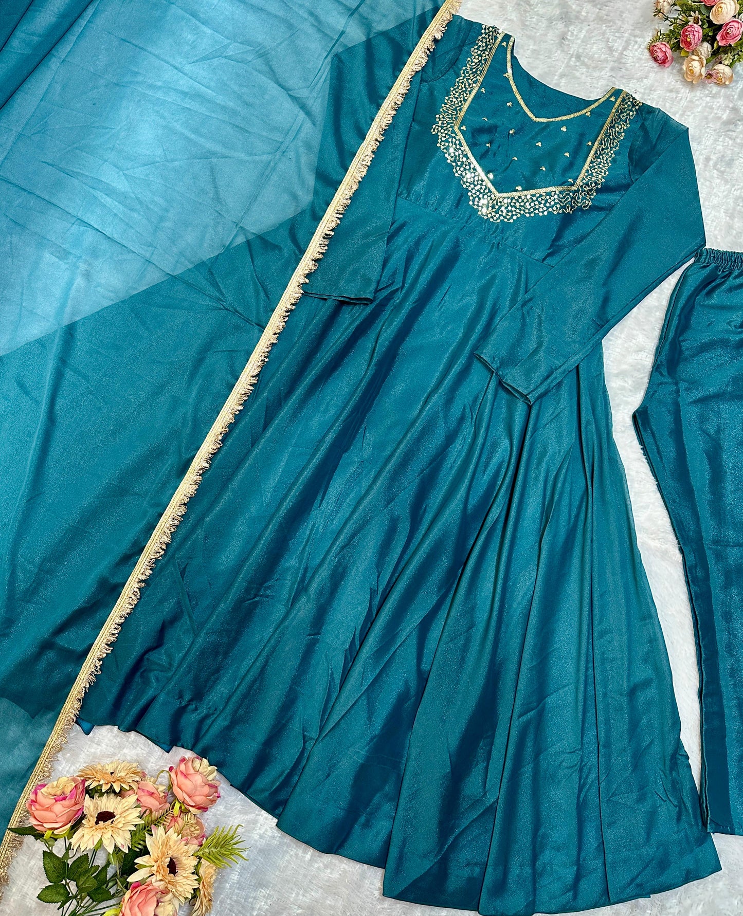 Exclusive Party Wear Anarkali Suit With Embroidery Work (MAS_VLM_238_Rama)