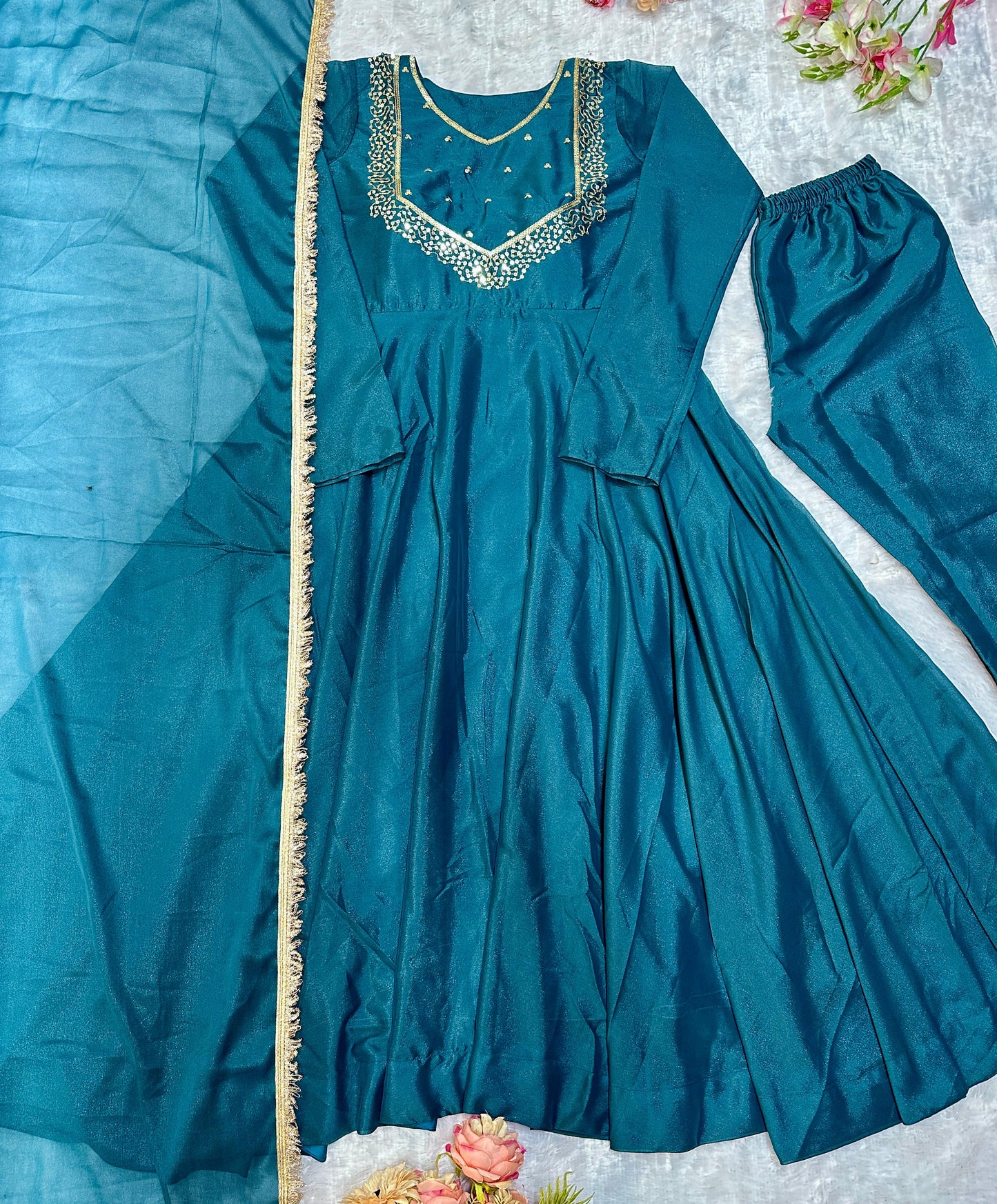 Exclusive Party Wear Anarkali Suit With Embroidery Work (MAS_VLM_238_Rama)