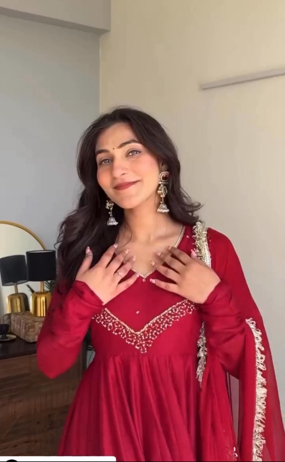 Charming Party Wear Anarkali Suit With Embroidery Work (MAS_VLM_238_Red)