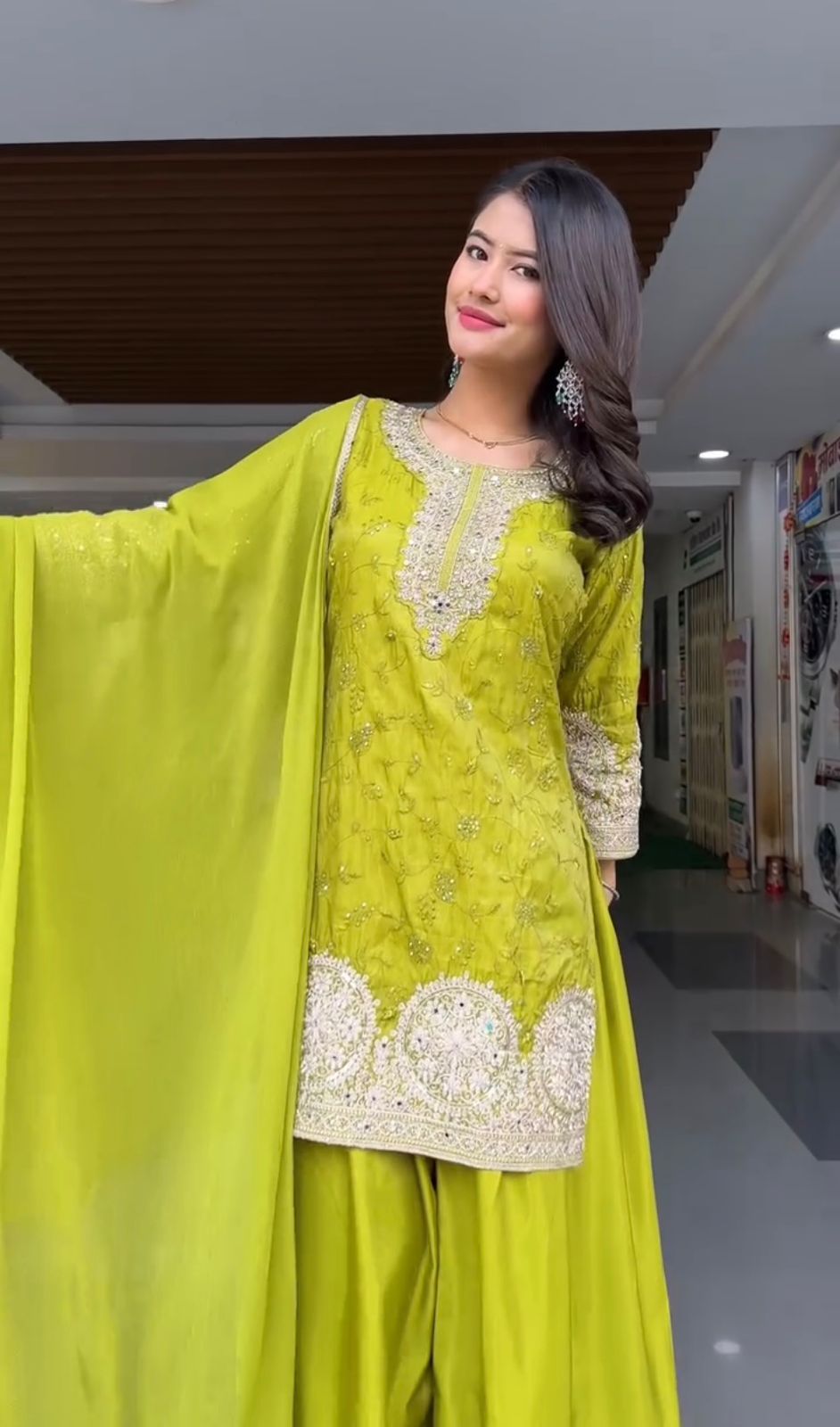 Exclusive Chinon Silk Sharara Suit With Heavy Embroidery Work (MAS_VLM_263)