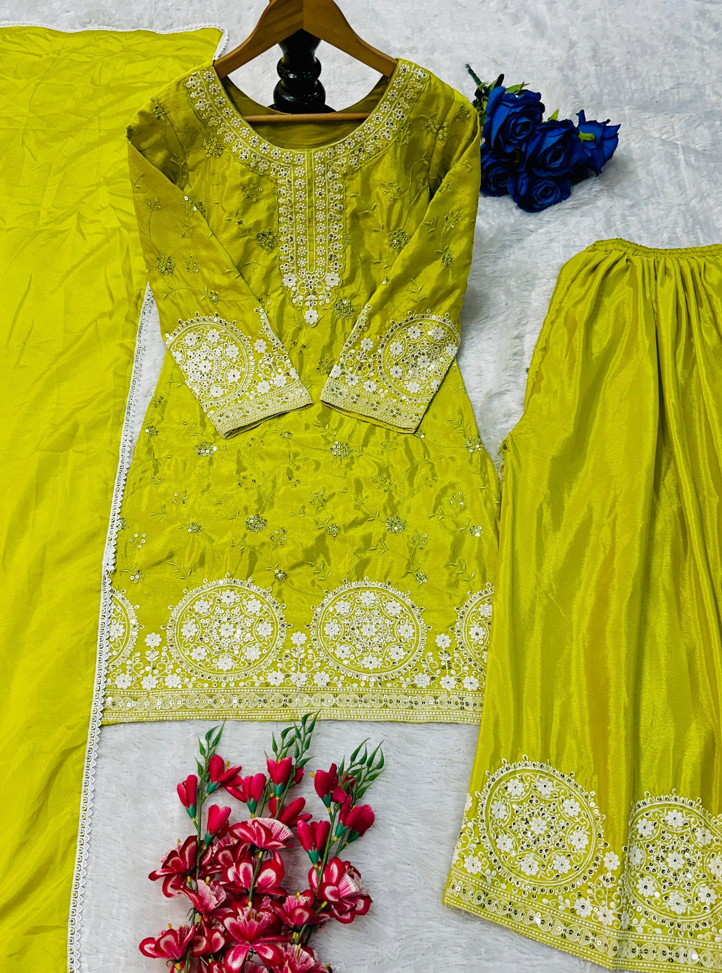 Exclusive Chinon Silk Sharara Suit With Heavy Embroidery Work (MAS_VLM_263)