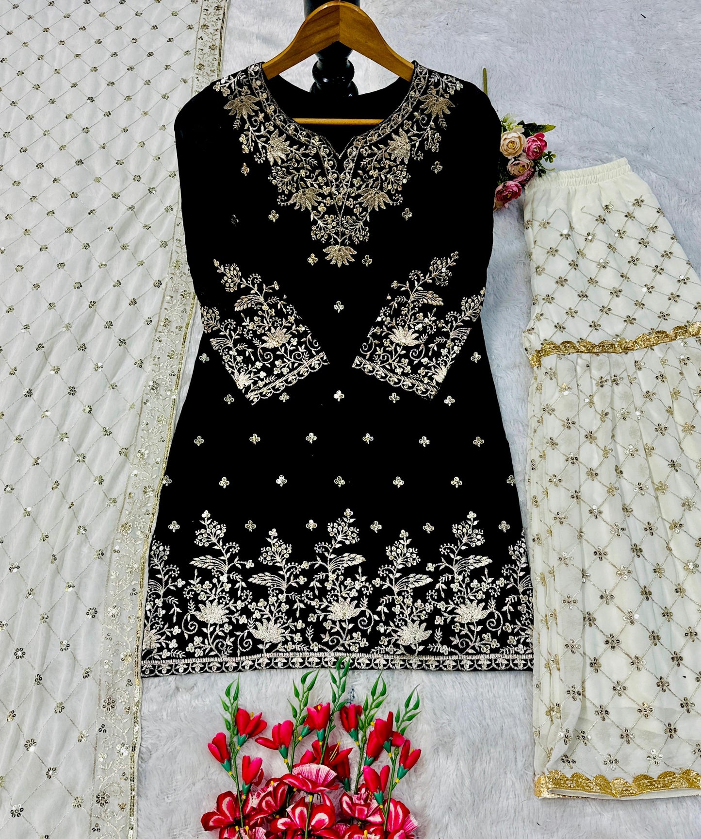 Astonishing Sharara Suit With Heavy Embroidery Work (MAS_VLM_264_Black)