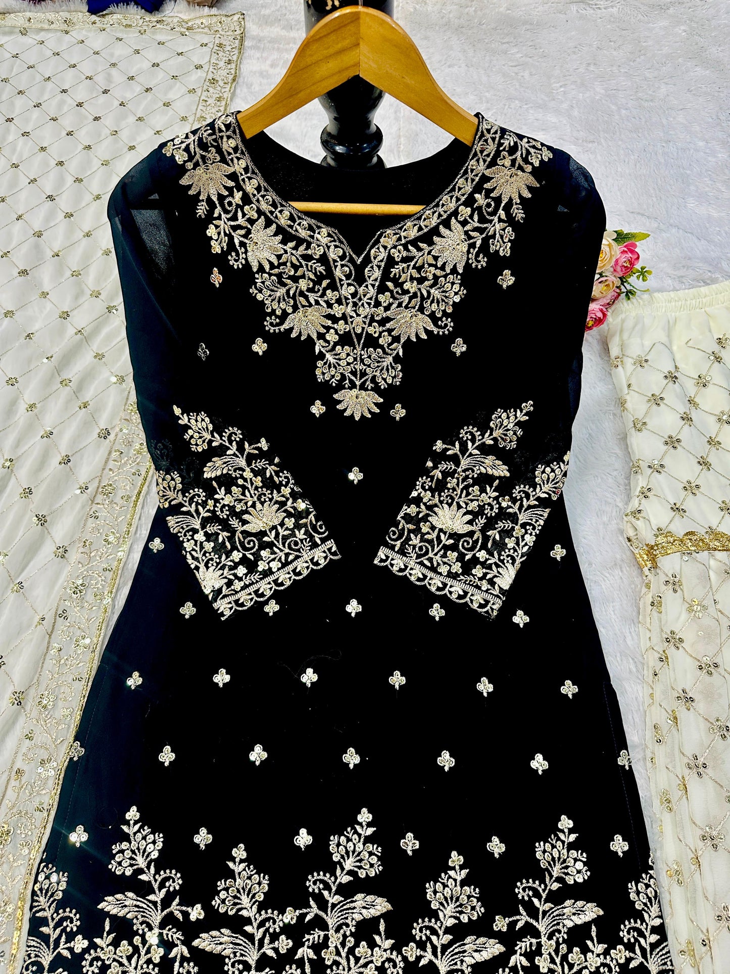 Astonishing Sharara Suit With Heavy Embroidery Work (MAS_VLM_264_Black)