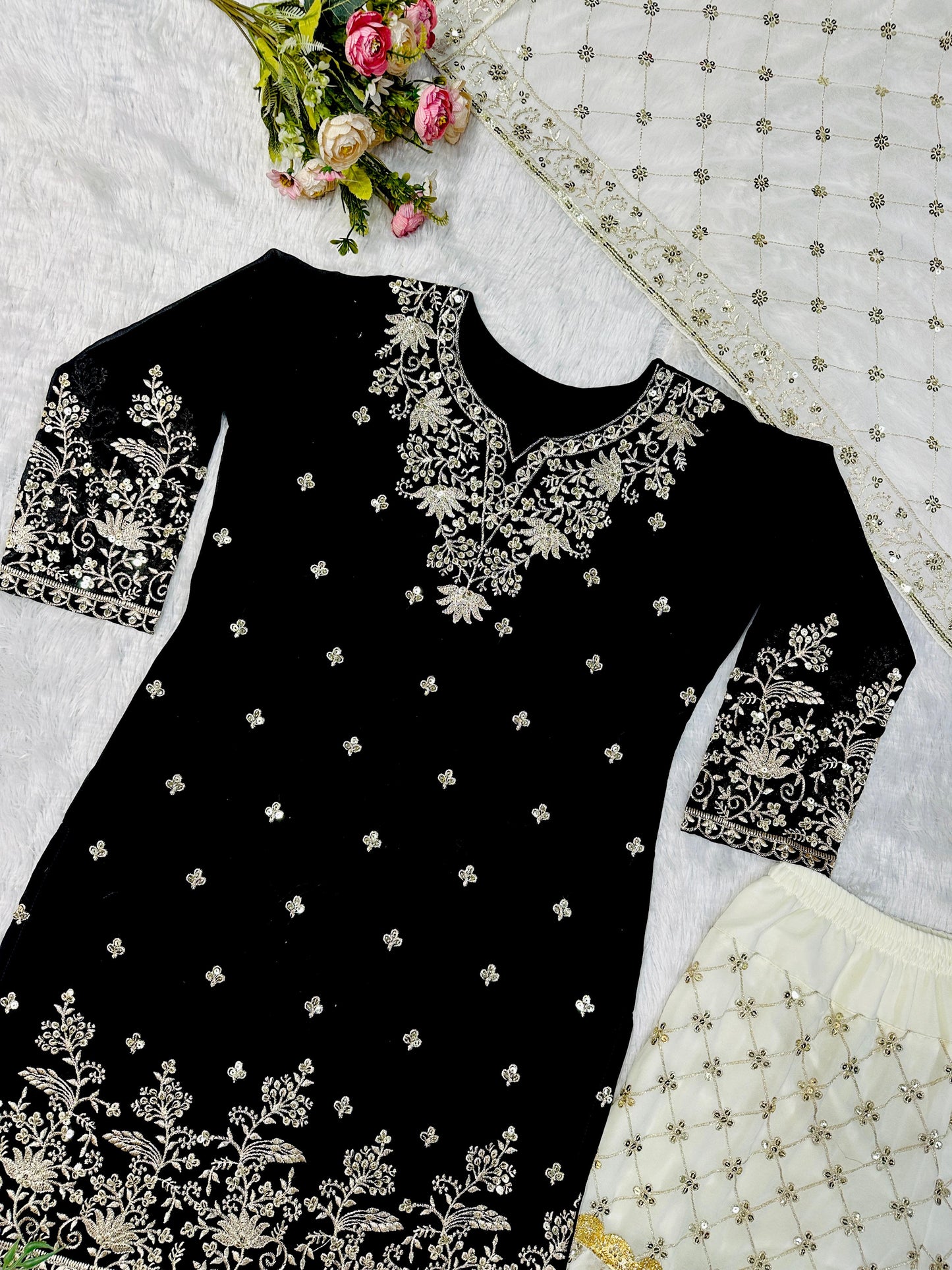Astonishing Sharara Suit With Heavy Embroidery Work (MAS_VLM_264_Black)
