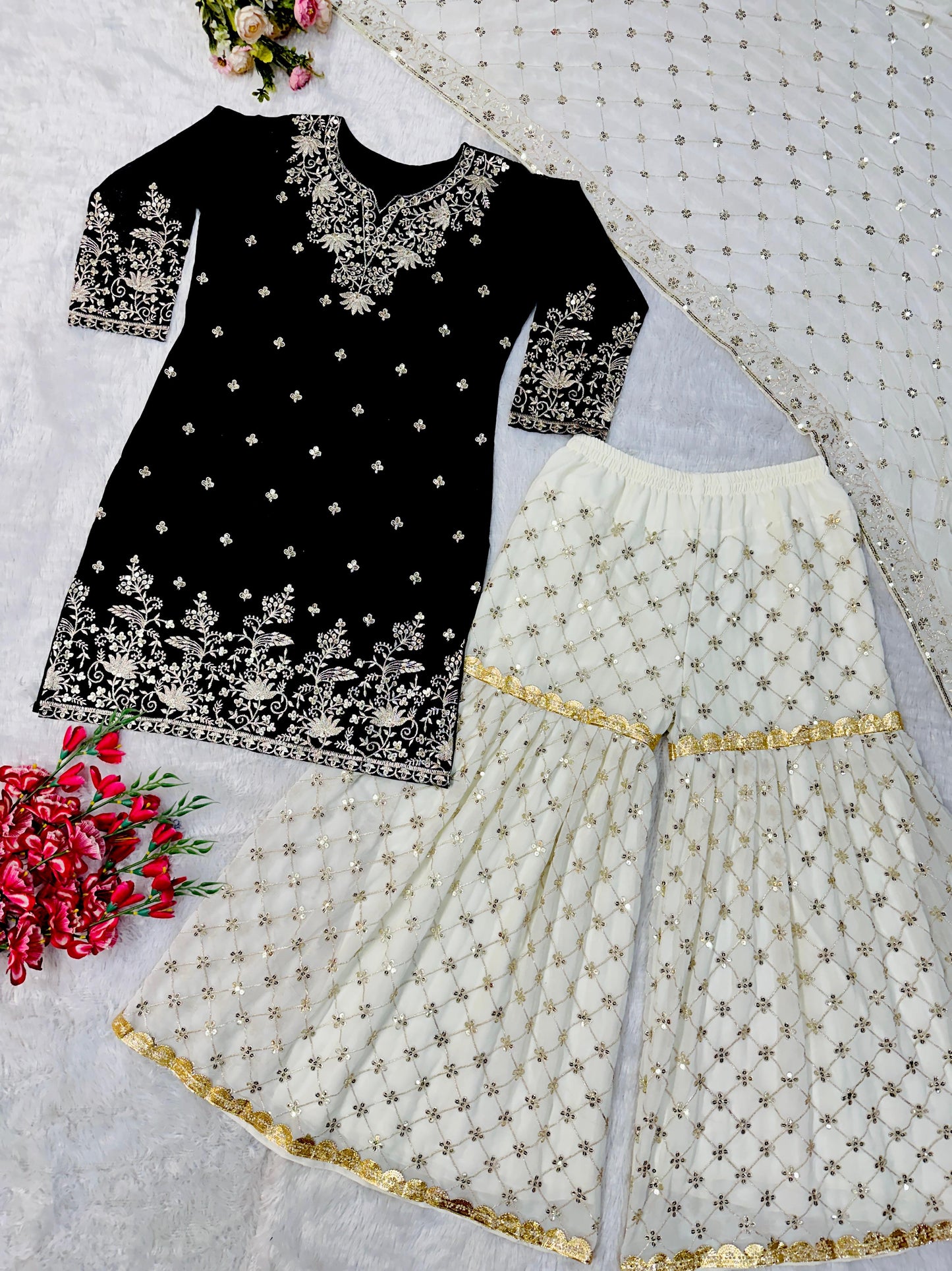 Astonishing Sharara Suit With Heavy Embroidery Work (MAS_VLM_264_Black)
