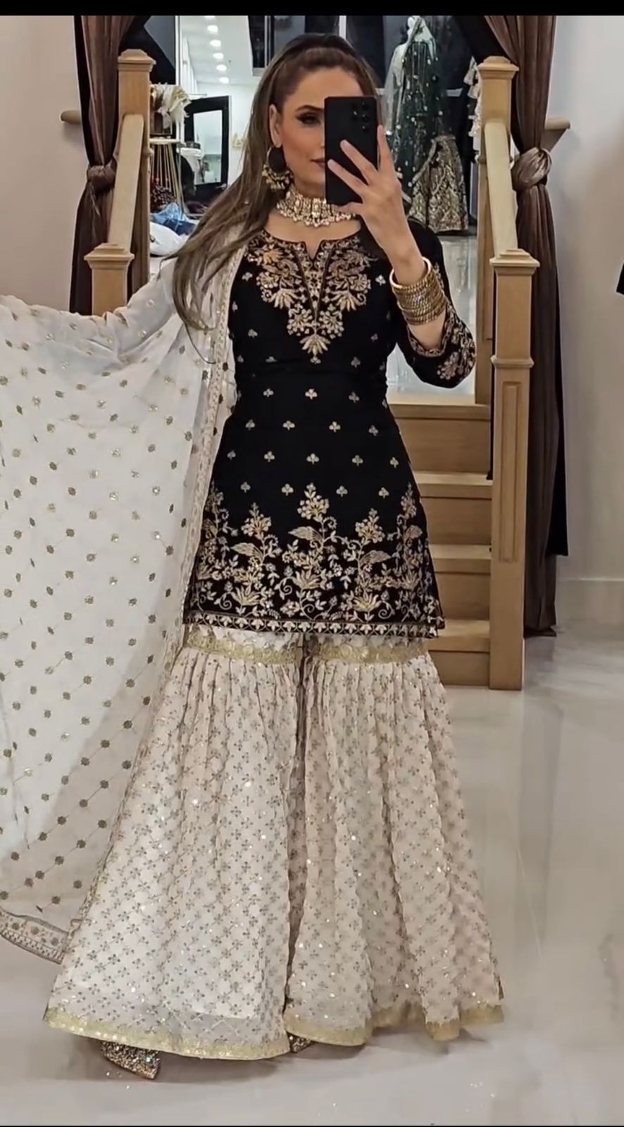 Astonishing Sharara Suit With Heavy Embroidery Work (MAS_VLM_264_Black)