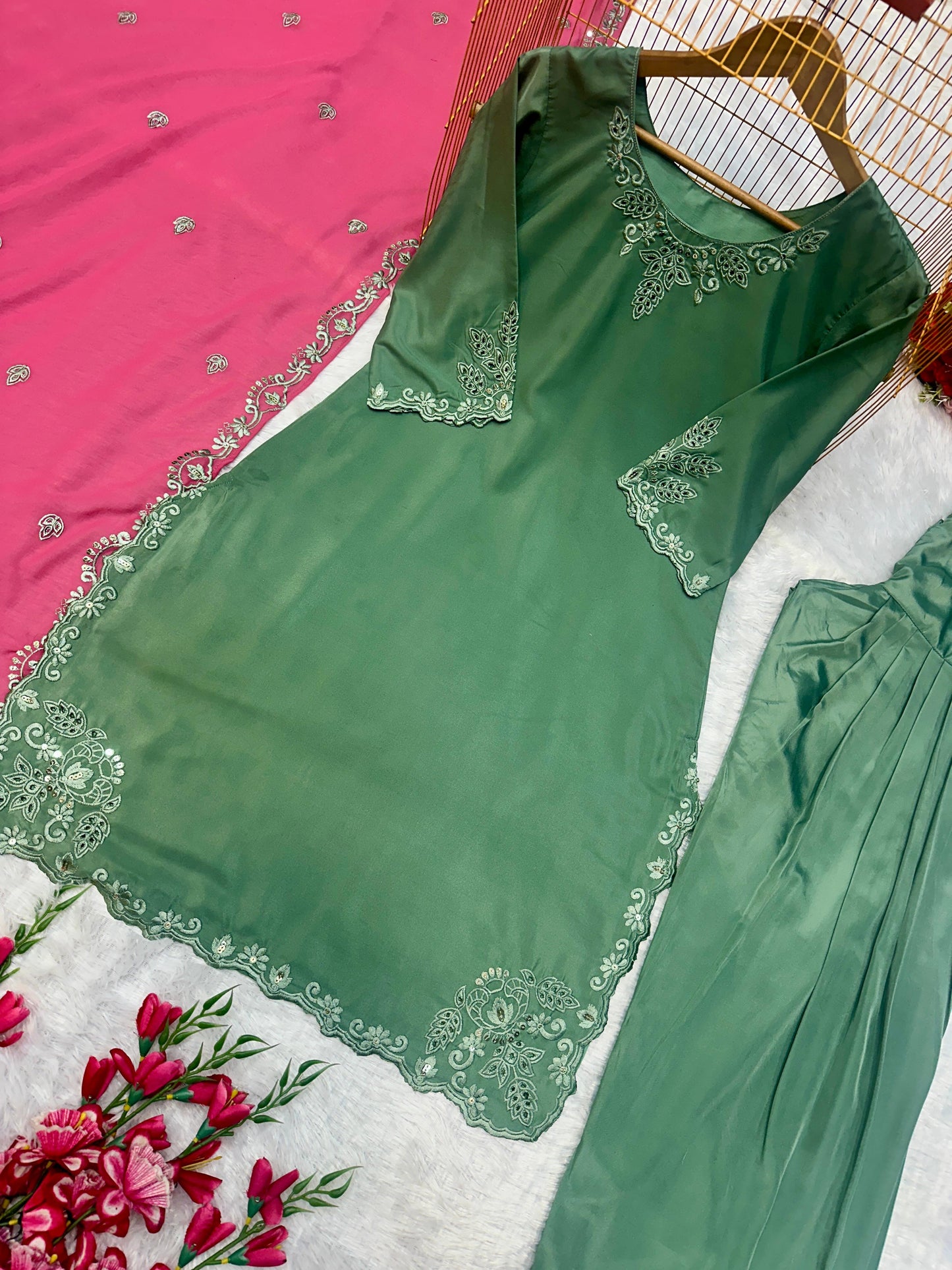 Admiring Salwar Suit With Fancy Dupatta With Embroidery Work ( MAS_VLM_275 )