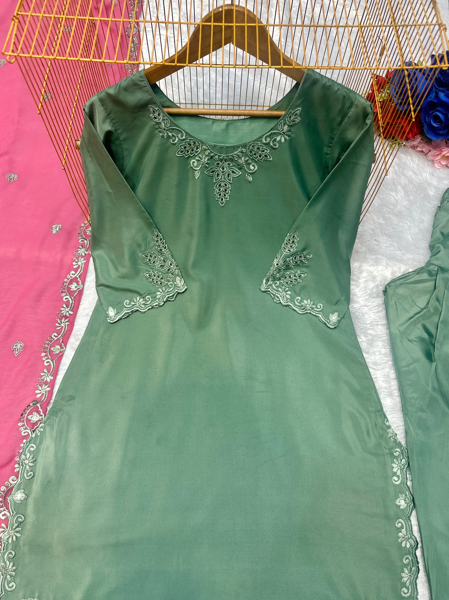 Admiring Salwar Suit With Fancy Dupatta With Embroidery Work ( MAS_VLM_275 )
