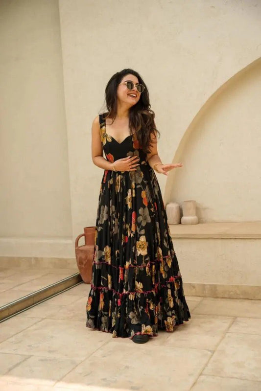 Trendy Organza Silk Anarkali Gown With Digital Print (MAS_SCnx_1123)