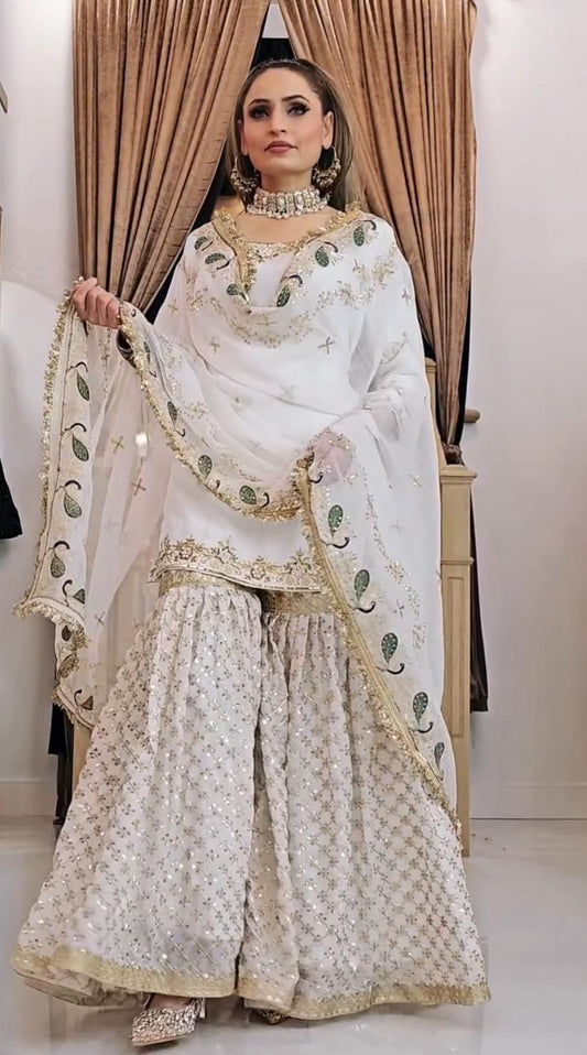 Classy Party Wear Sharara suit With Heavy Embroidery Work (MAS_BF_070)