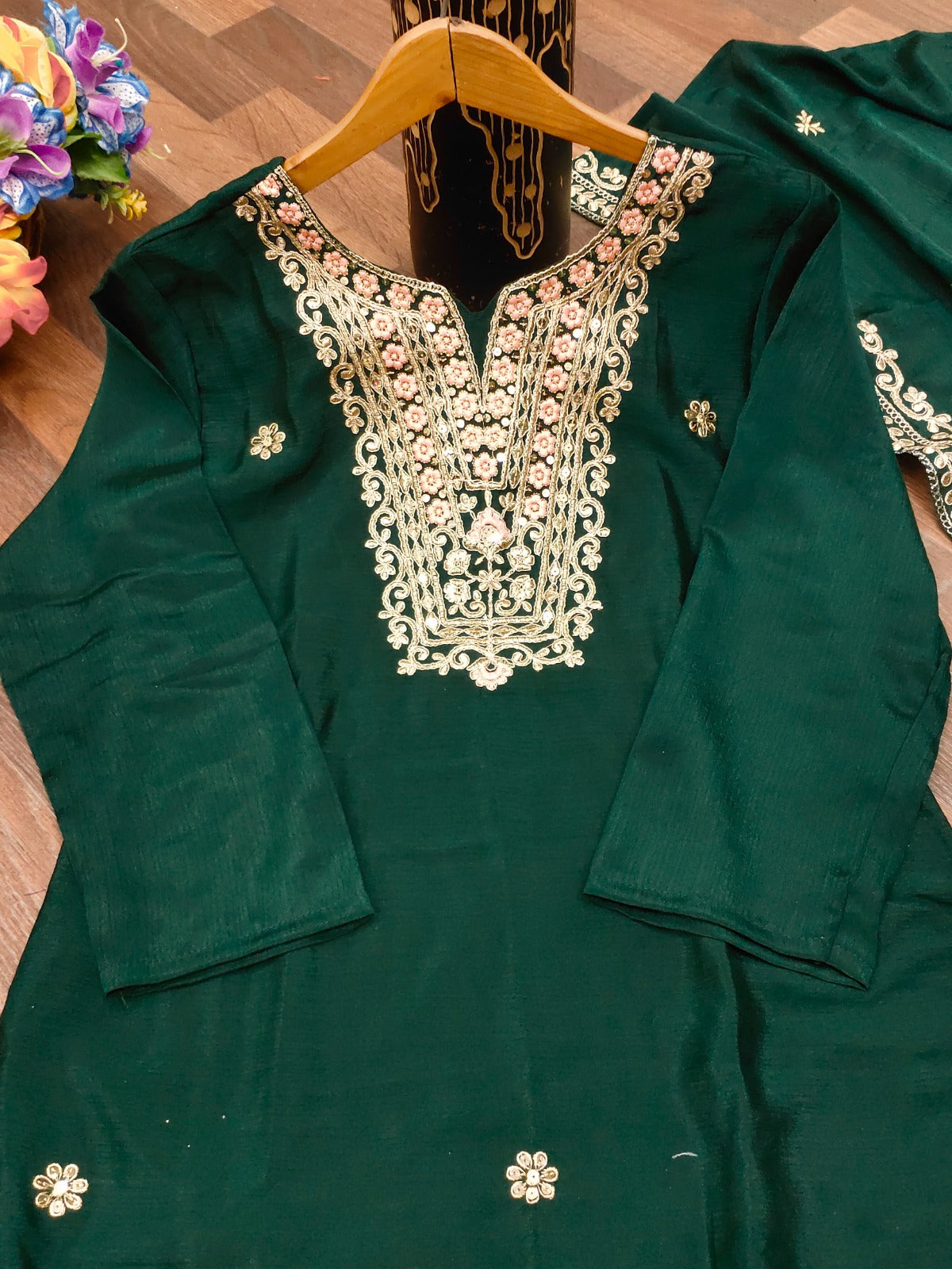 Decent Chinon Salwar Suit With Coding Sequence Embroidered Work ( MAS_FE_60 )