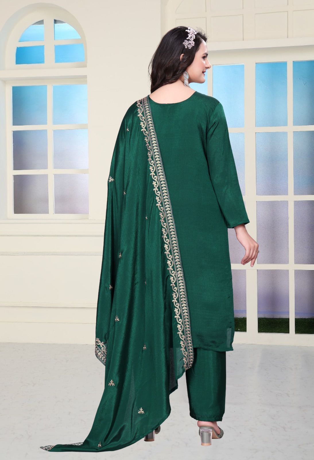 Decent Chinon Salwar Suit With Coding Sequence Embroidered Work ( MAS_FE_60 )