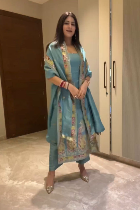 Classy Chinon Salwar Suit With Sequence Embroidered Work ( MAS_FE_64 )