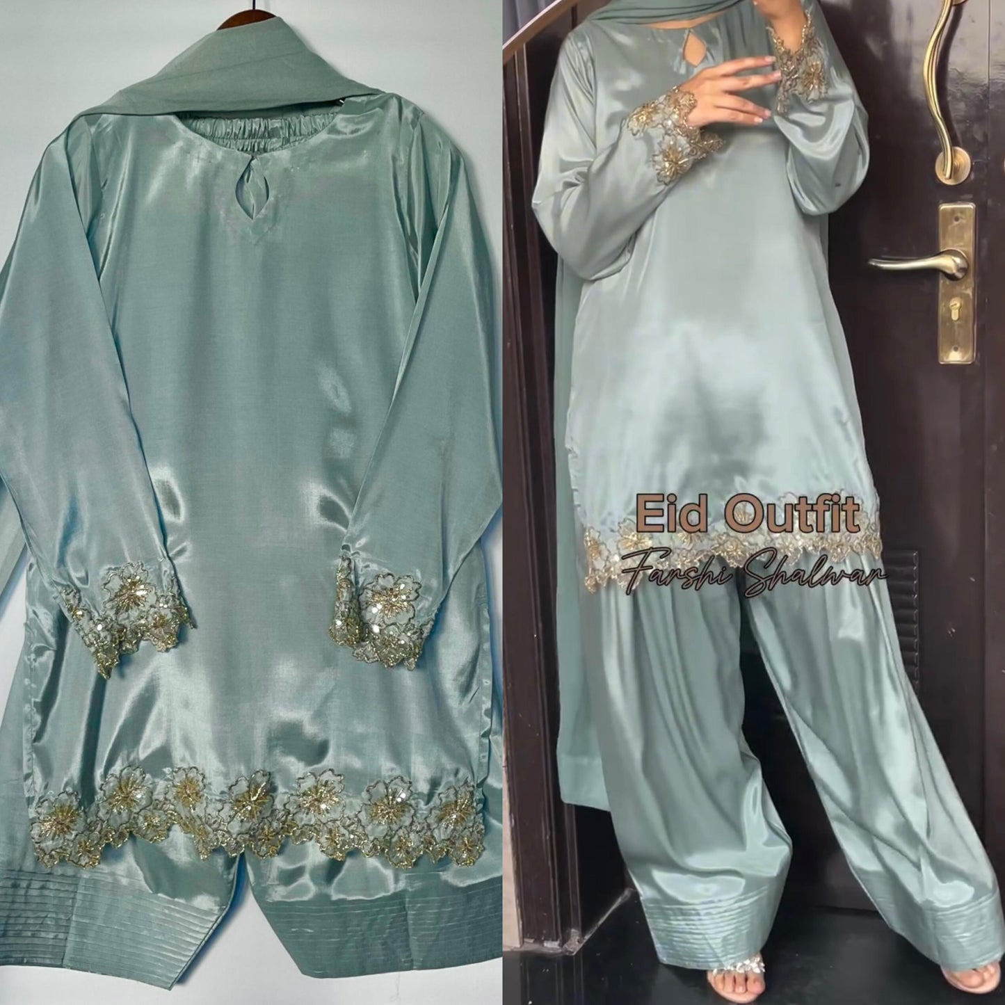 Captivating New Designer Farshi Salwar Suit With Bids Hand Work & Sequence Embroidery Work ( MAS_MC_2001 )