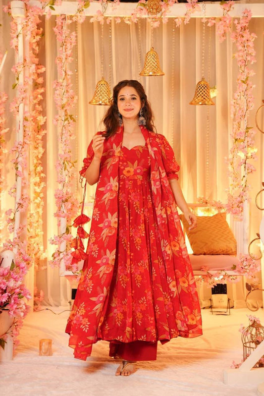 Gorgeous Red Organza Anarkali Suit (MAS_MC_1055)