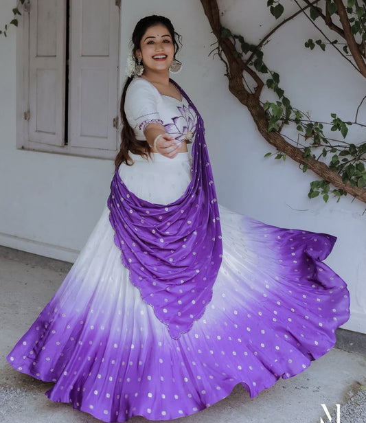 Eye Catching Real Handwork With Digital Print Lavender Color Trending Lehenga Choli ( MAS_PC_500_Lavender )