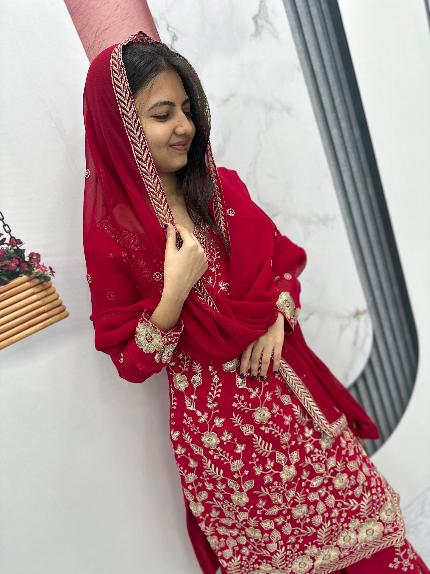Beautiful Party Wear Sharara Suit With Heavy Embroidery Sequence Work With Fancy Sleeves ( MAS_PF_028_Pink )